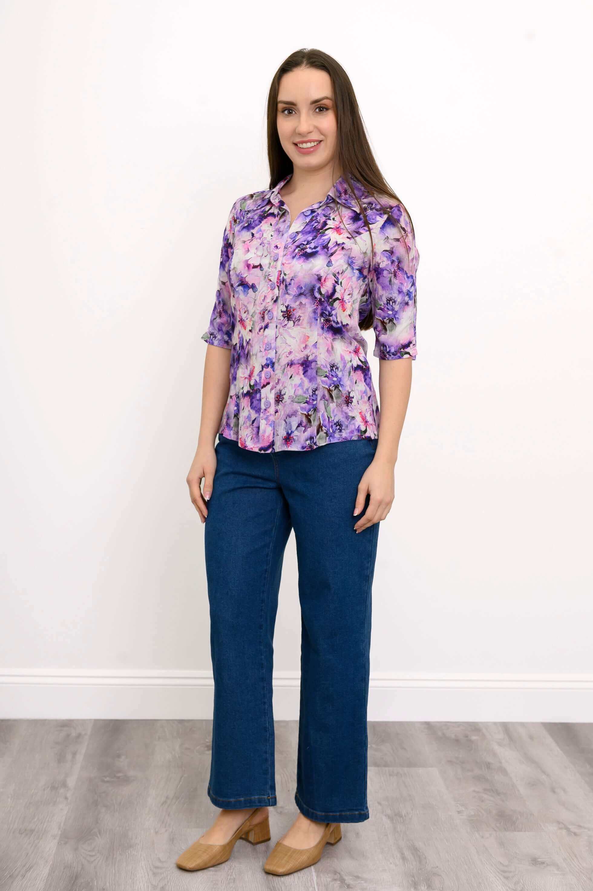 Lorine Blouse, Royale Dynasty, Linen Bamboo - Image 3