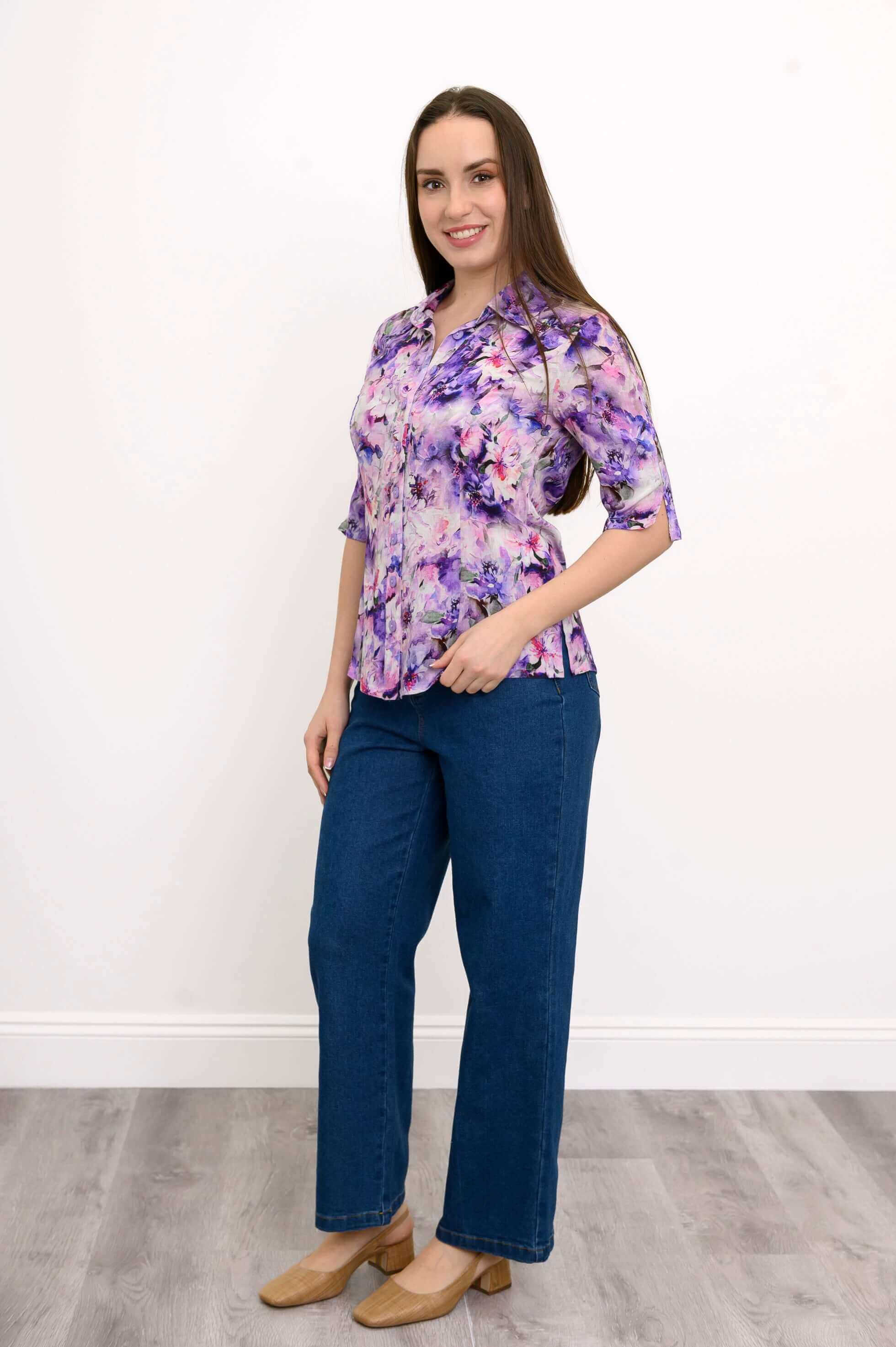 Lorine Blouse, Royale Dynasty, Linen Bamboo - Image 4