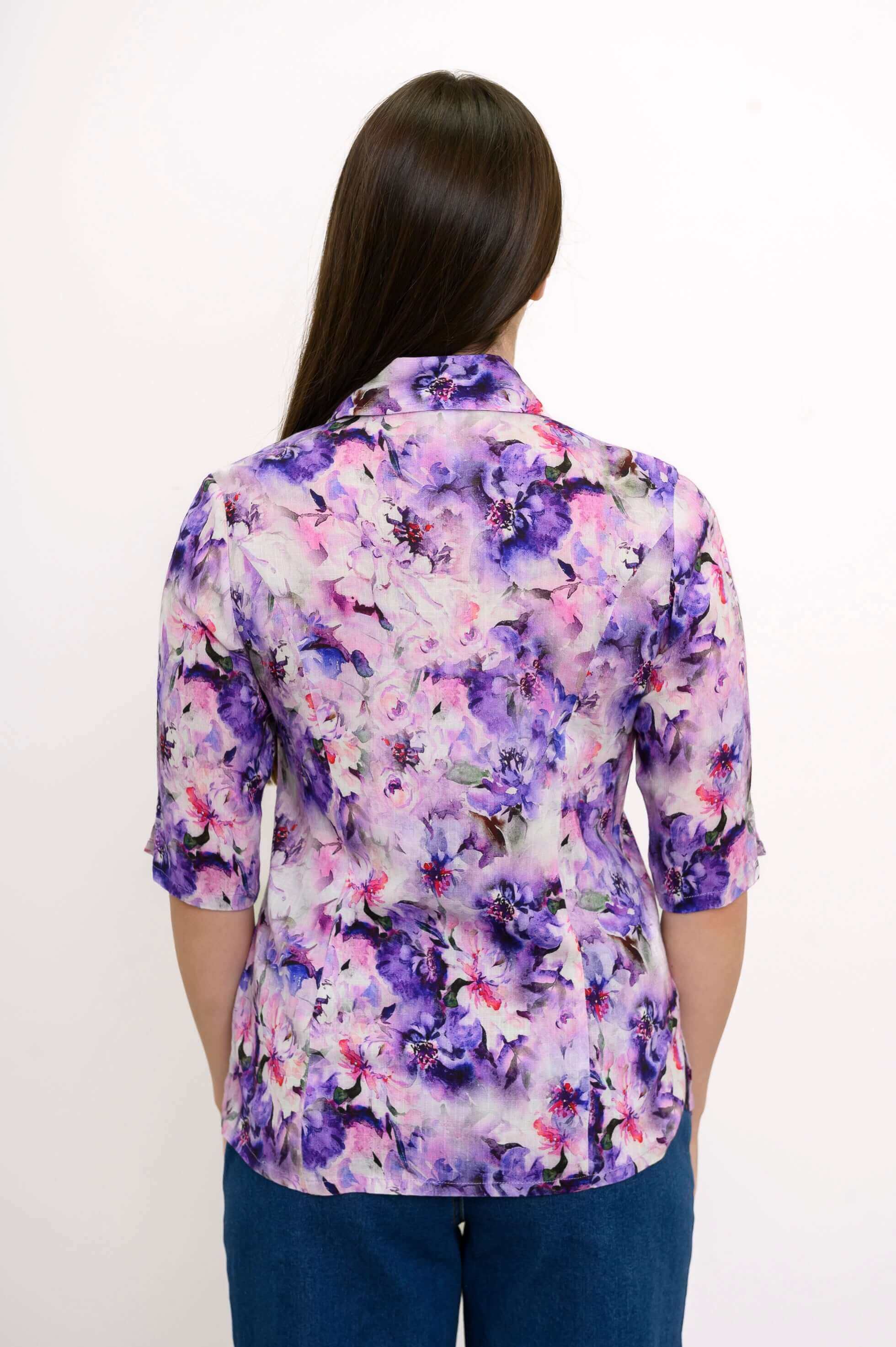 Lorine Blouse, Royale Dynasty, Linen Bamboo - Image 5