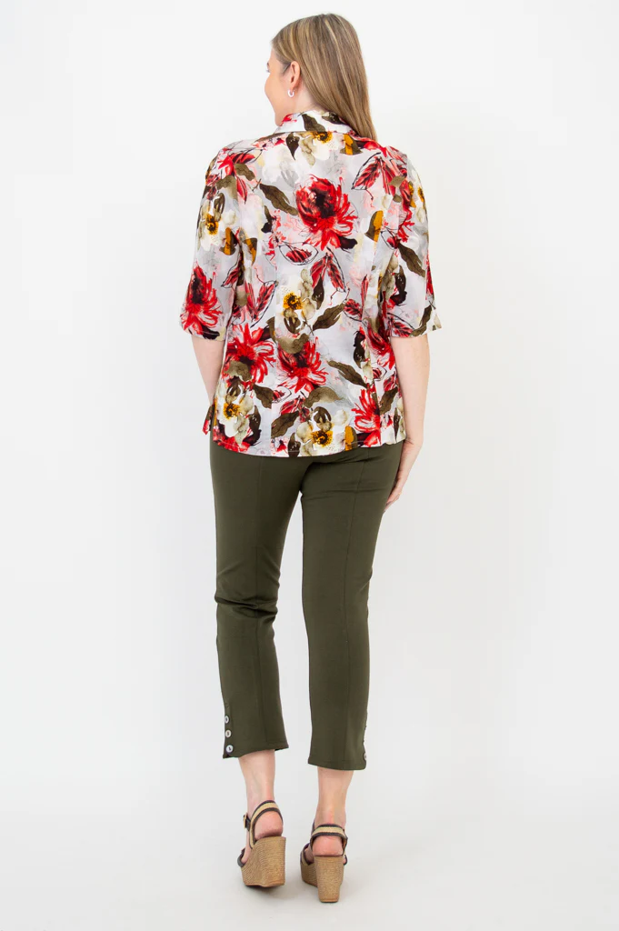 Lorine Blouse, Floral Youth, Linen Bamboo- Final Sale - Image 4