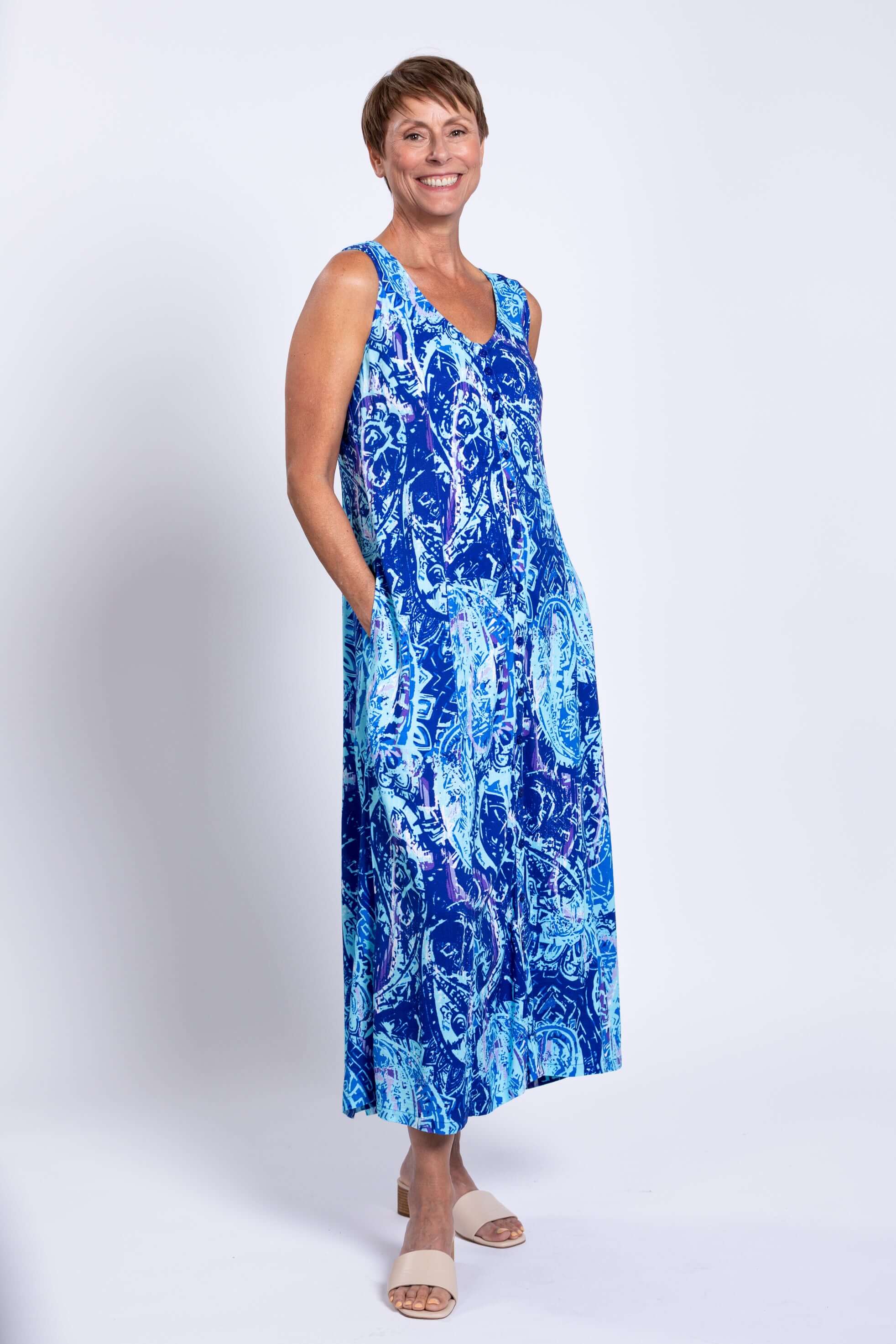 Madison Dress, Curious, Linen Bamboo - Image 3