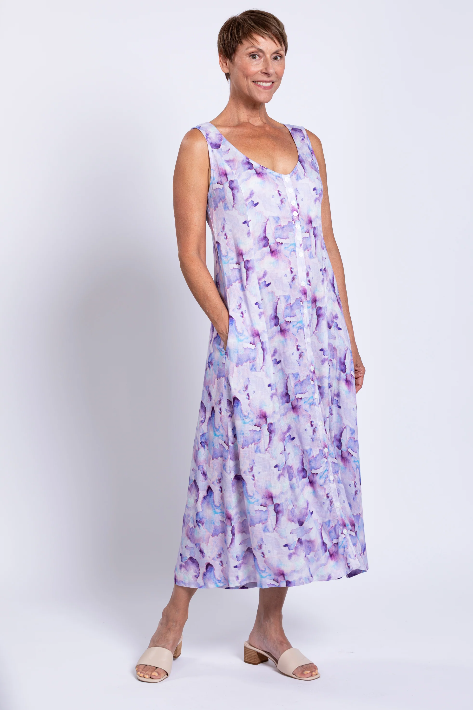 Madison Dress, Grace, Linen Bamboo - Final Sale - Image 2