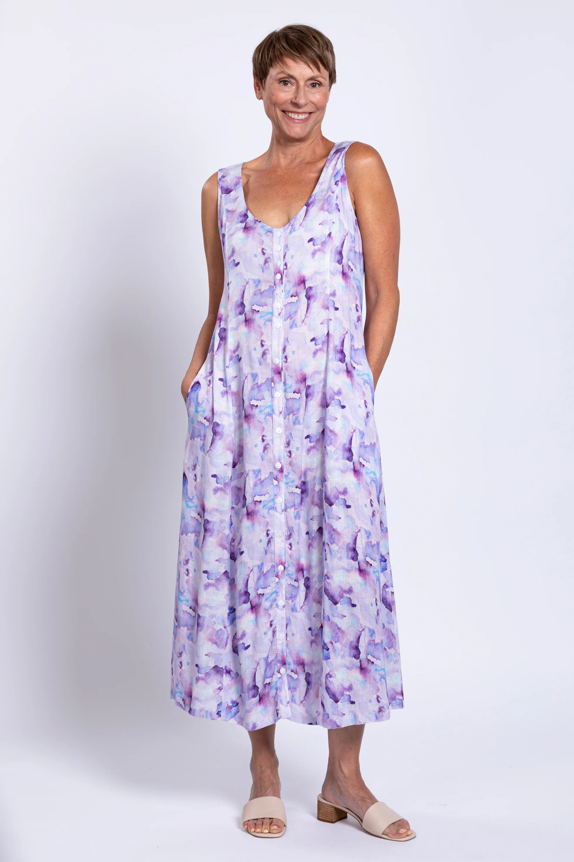 Madison Dress, Grace, Linen Bamboo - Final Sale - Image 6