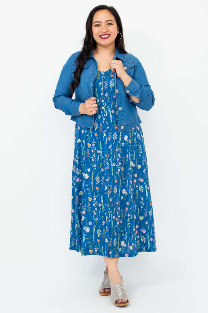 Madison Dress, Meadow, Linen Bamboo - Image 2