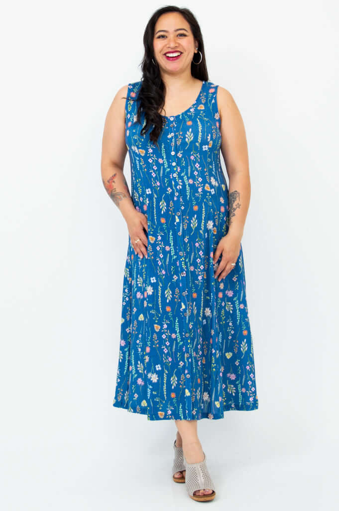 Madison Dress, Meadow, Linen Bamboo - Image 3