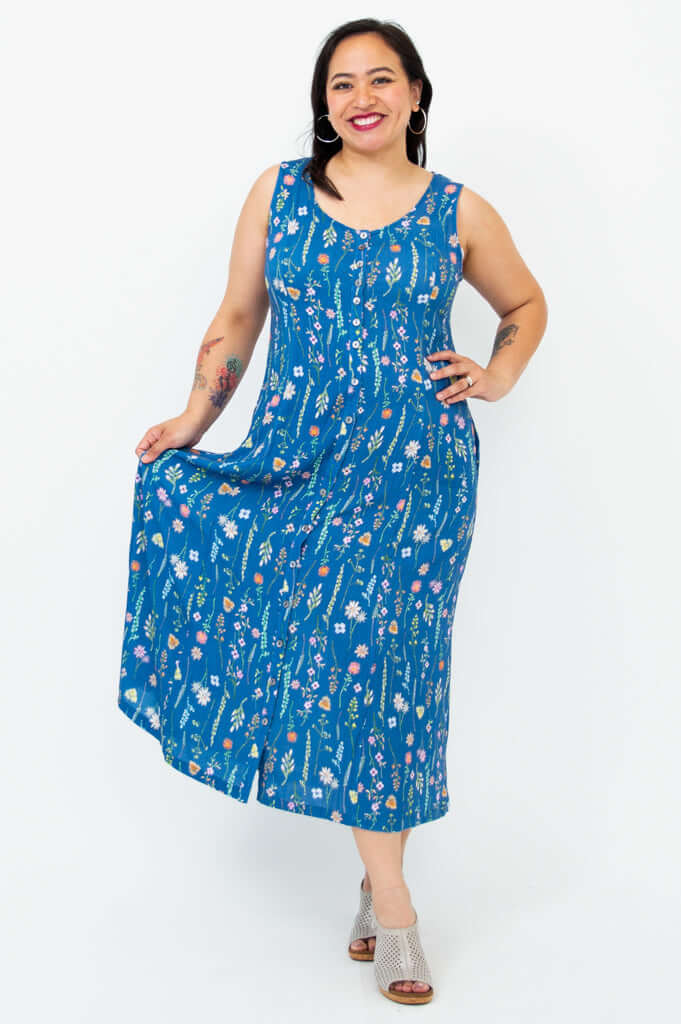 Madison Dress, Meadow, Linen Bamboo - Image 4