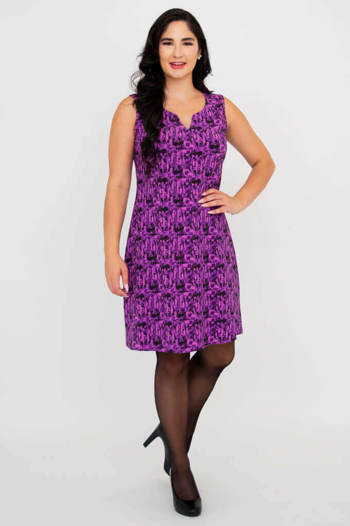 Maggie Sleeveless Dress, Stoneflower, Bamboo - Final Sale - Image 3