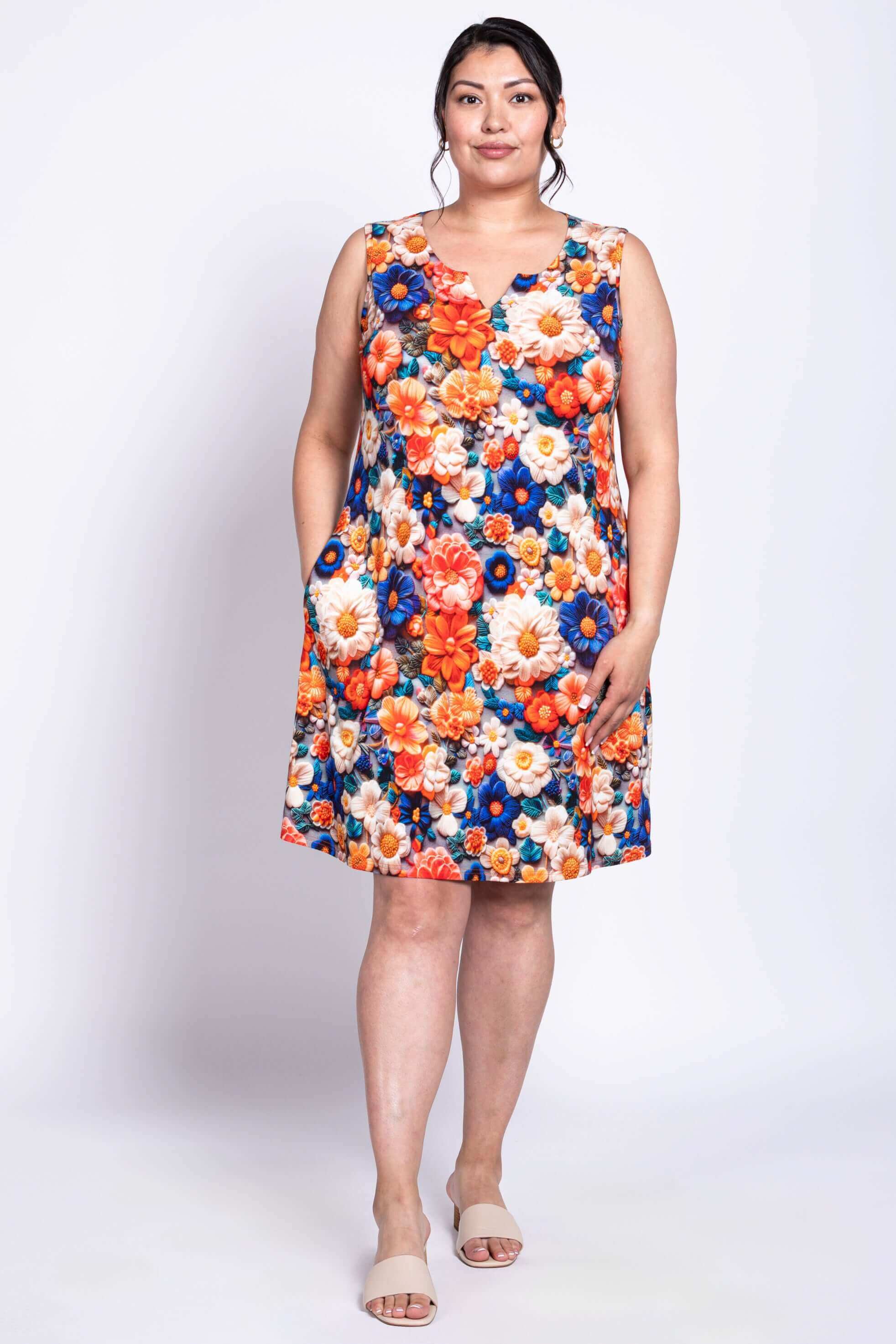 Maggie Sleeveless Dress, Violet Crochet, Bamboo - Image 2