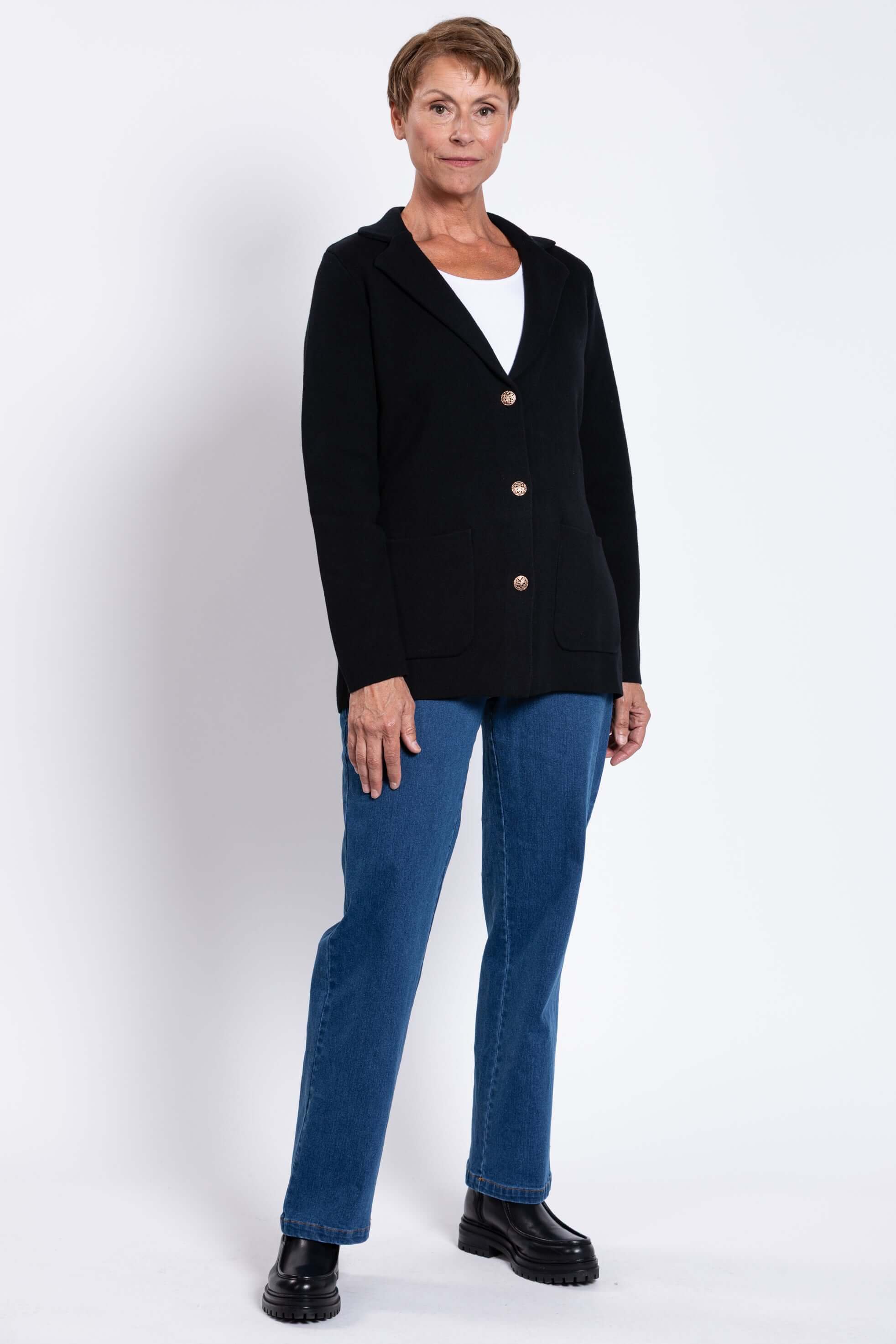 Margaret Jacket, Black, Cotton - Image 2