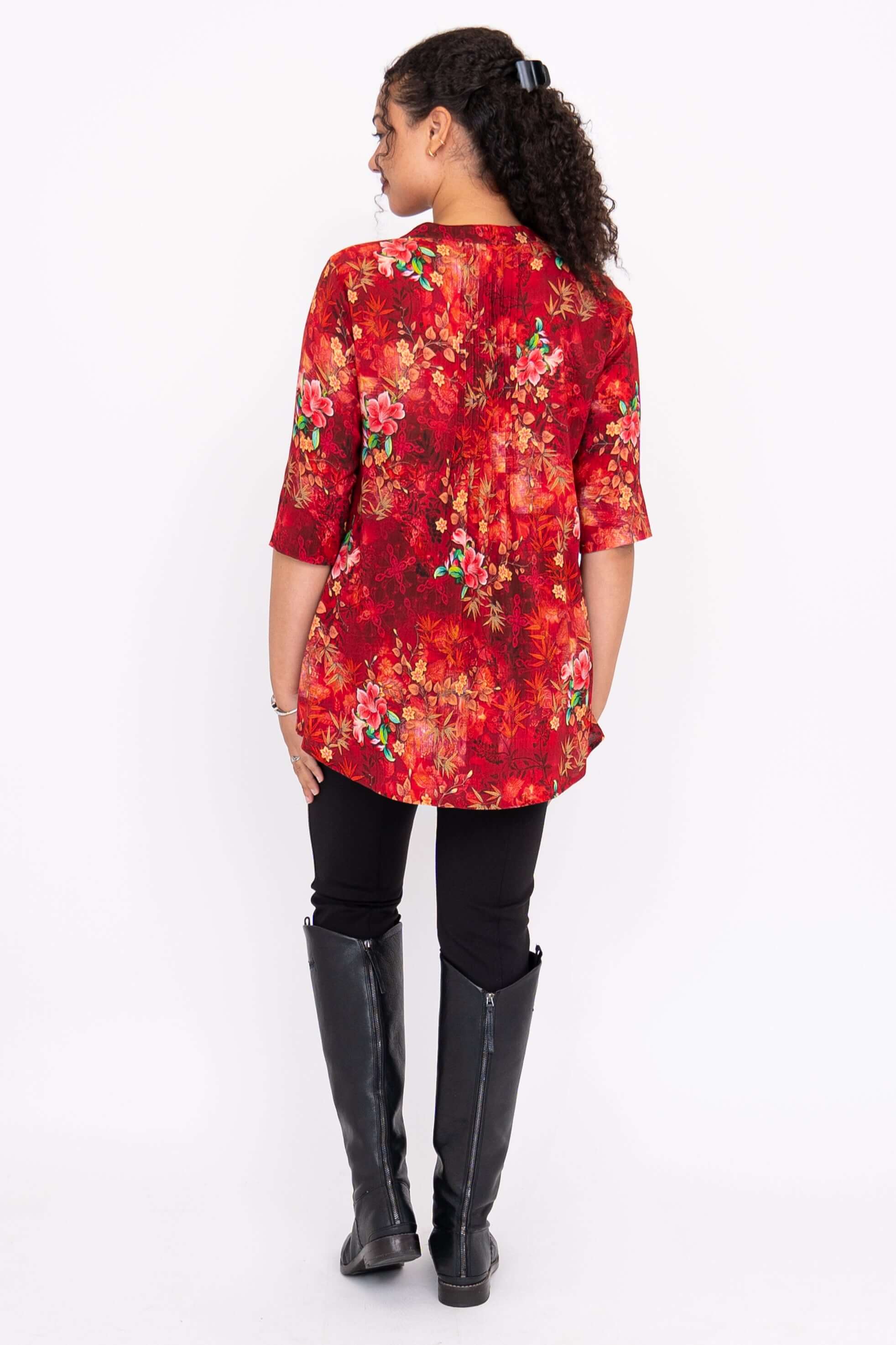 Margate Blouse, Lipstick Zen, Linen Bamboo - Image 4