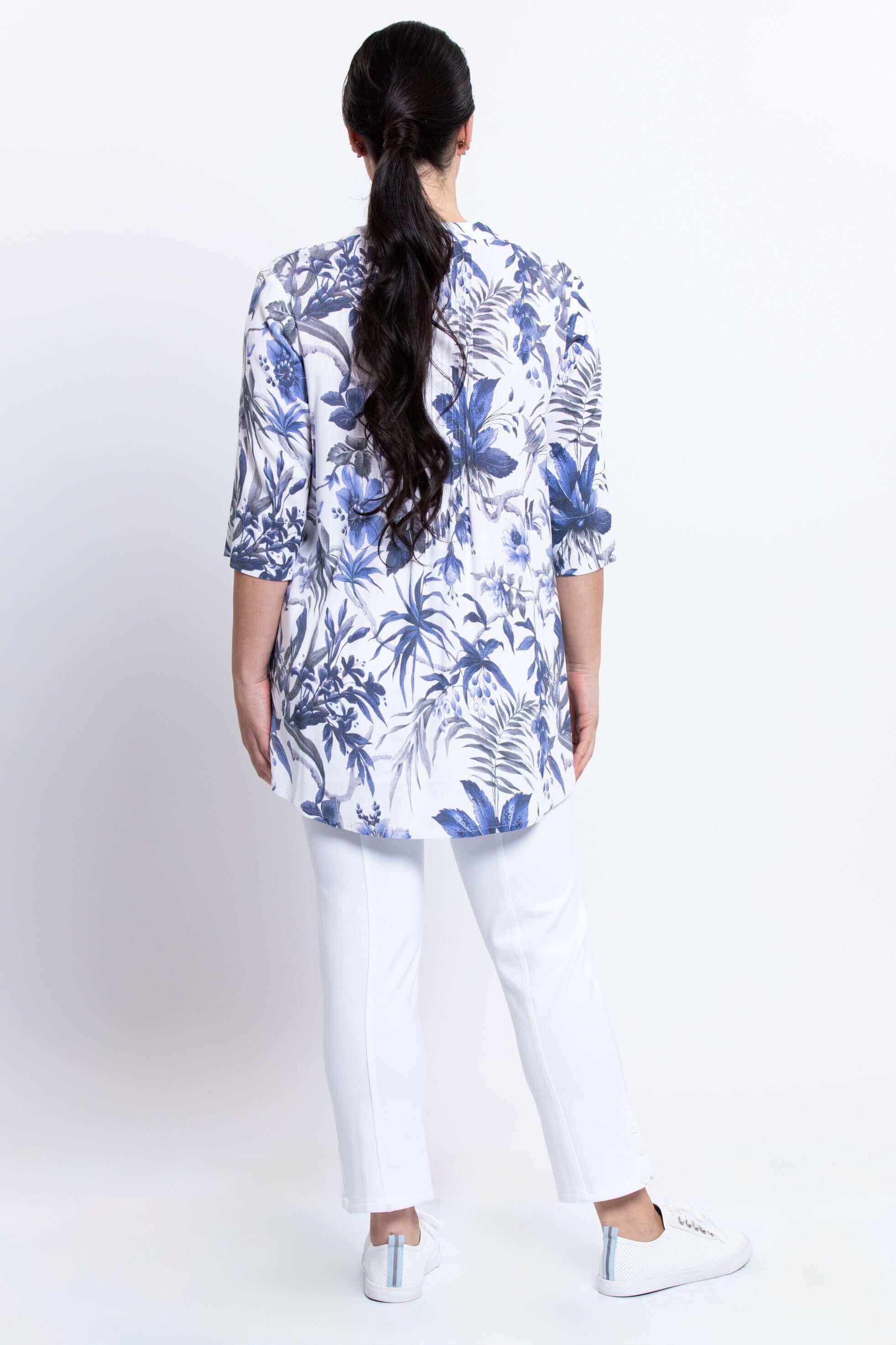Margate Blouse, Peri Palm, Linen Bamboo - Image 5