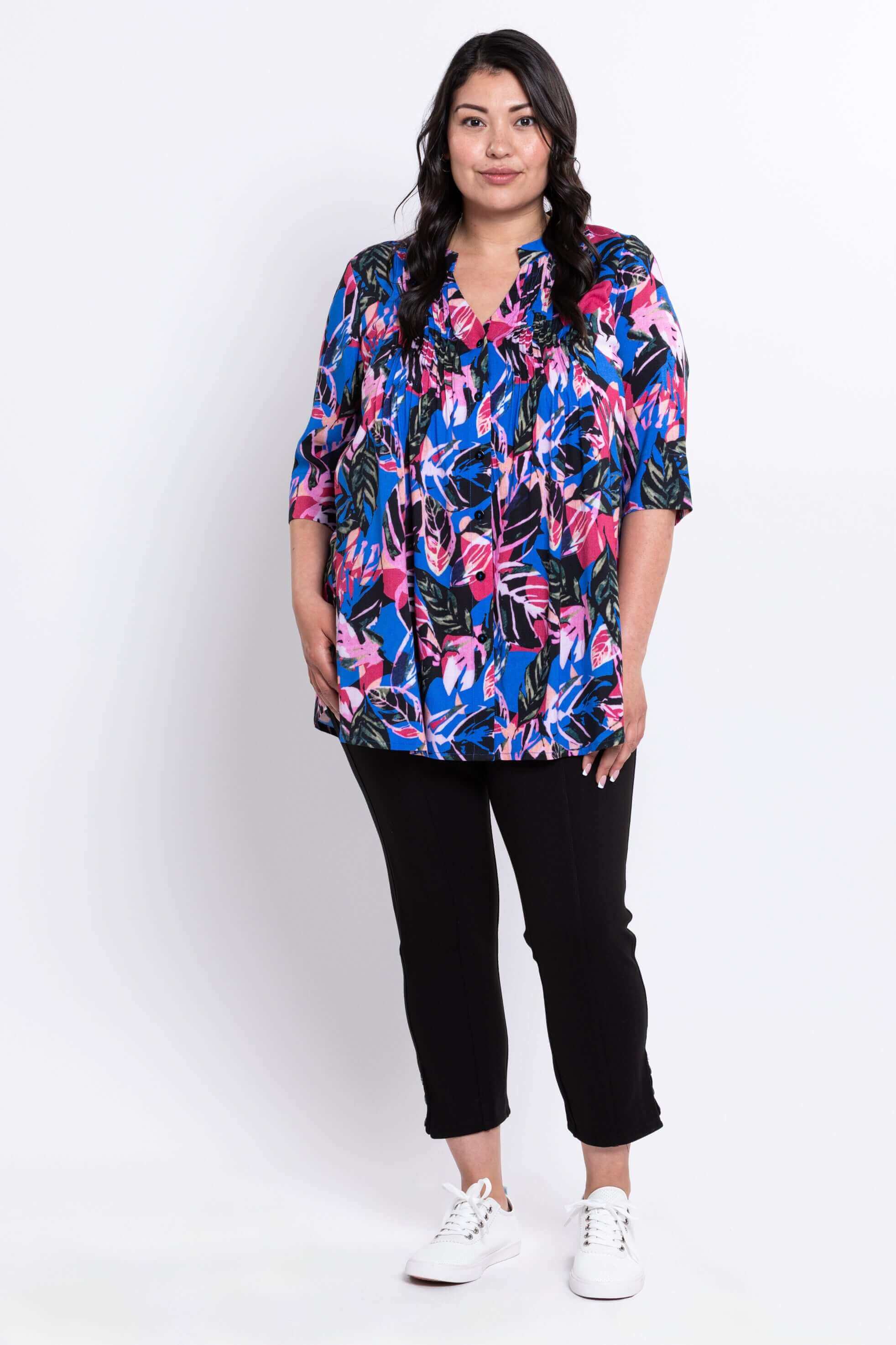 Margate Blouse, Pink Bonita, Linen Bamboo - Image 2