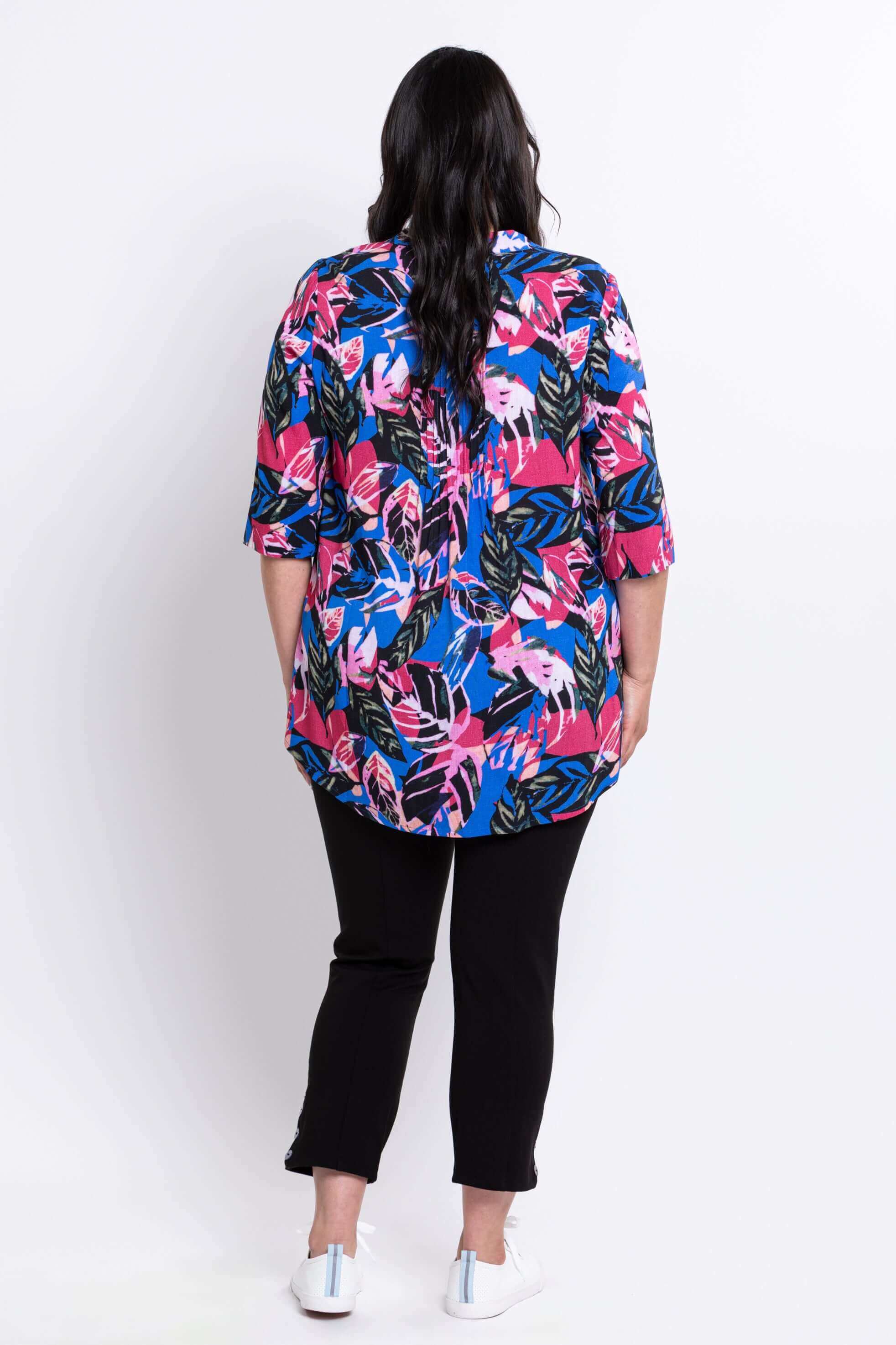 Margate Blouse, Pink Bonita, Linen Bamboo - Image 3