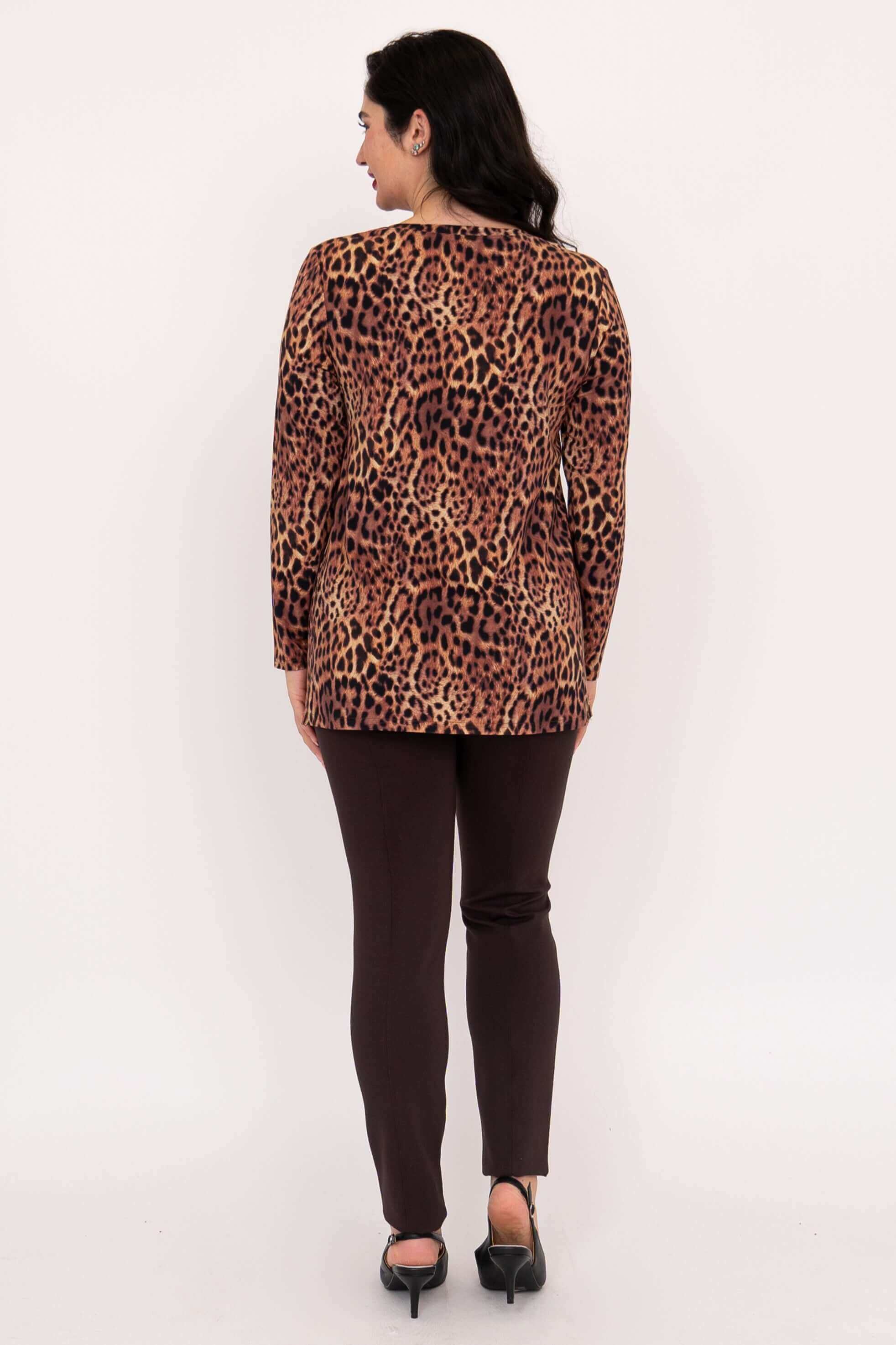 Margie Top, Chocolate Leopard, Bamboo - Image 5