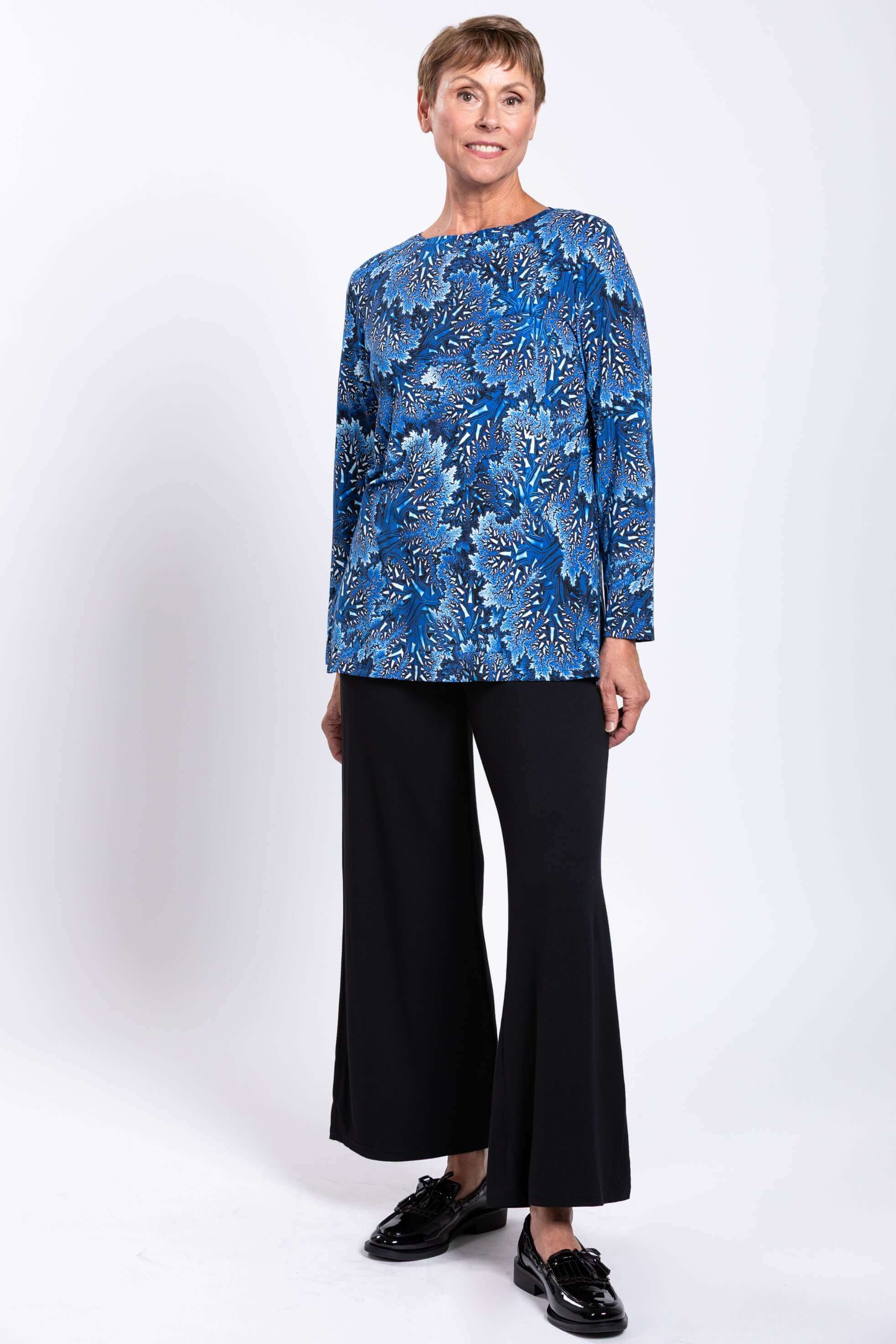 Margie Top, Cobalt Fossil, Bamboo - Image 4