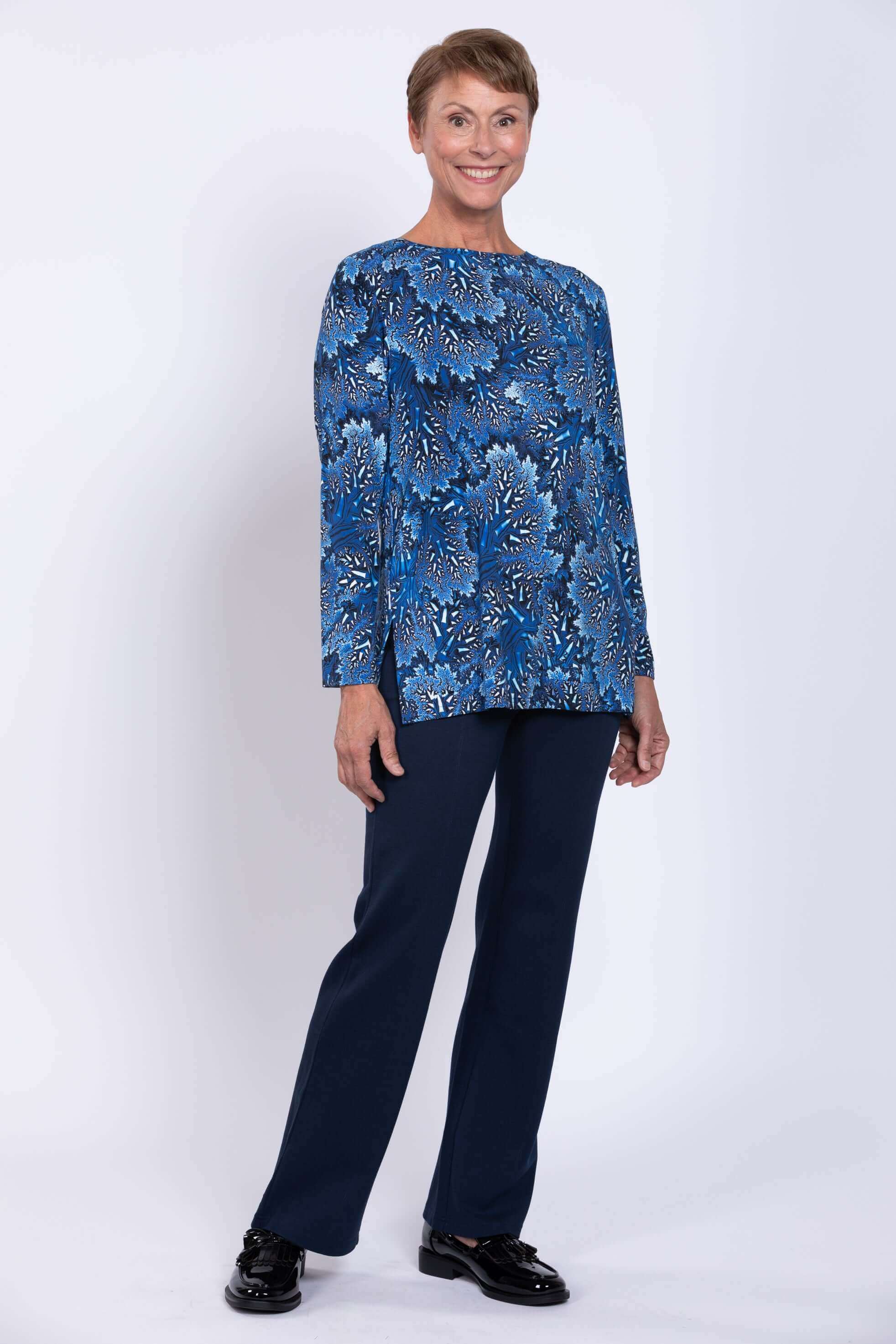 Margie Top, Cobalt Fossil, Bamboo - Image 5