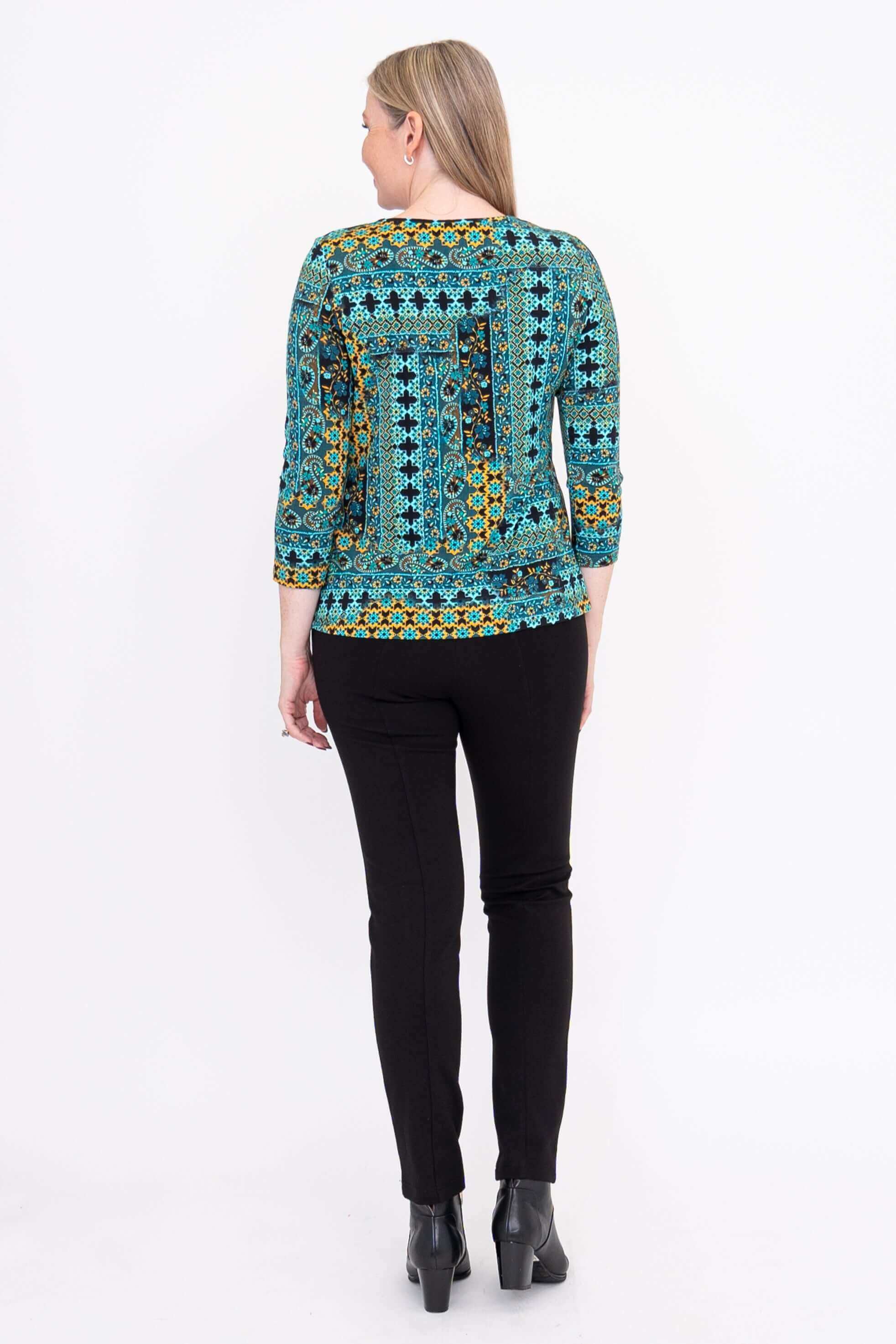 Margorie Top, Teal Ways, Bamboo - Image 4