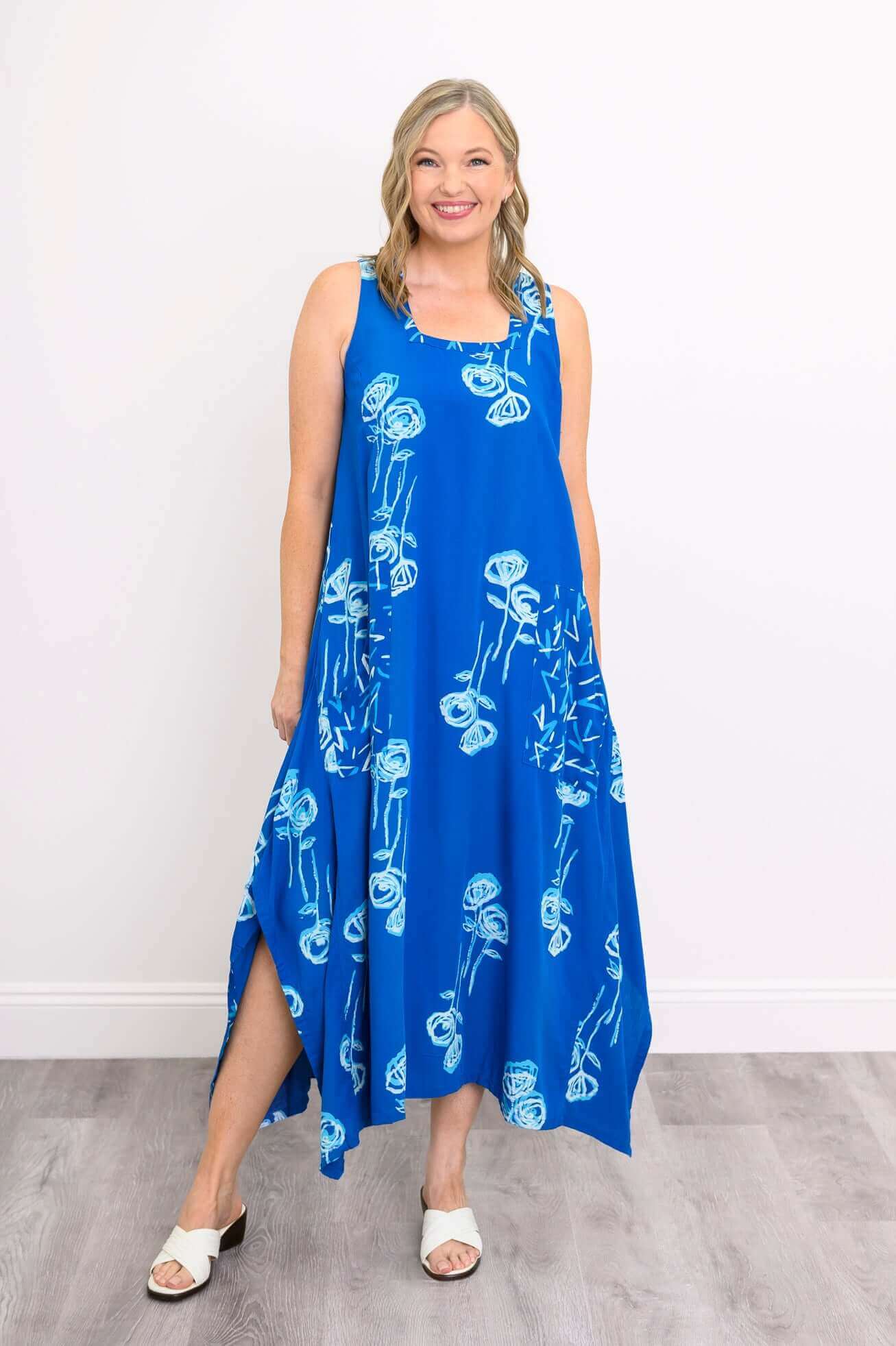 Maria Dress, Blue Stem Bubbles