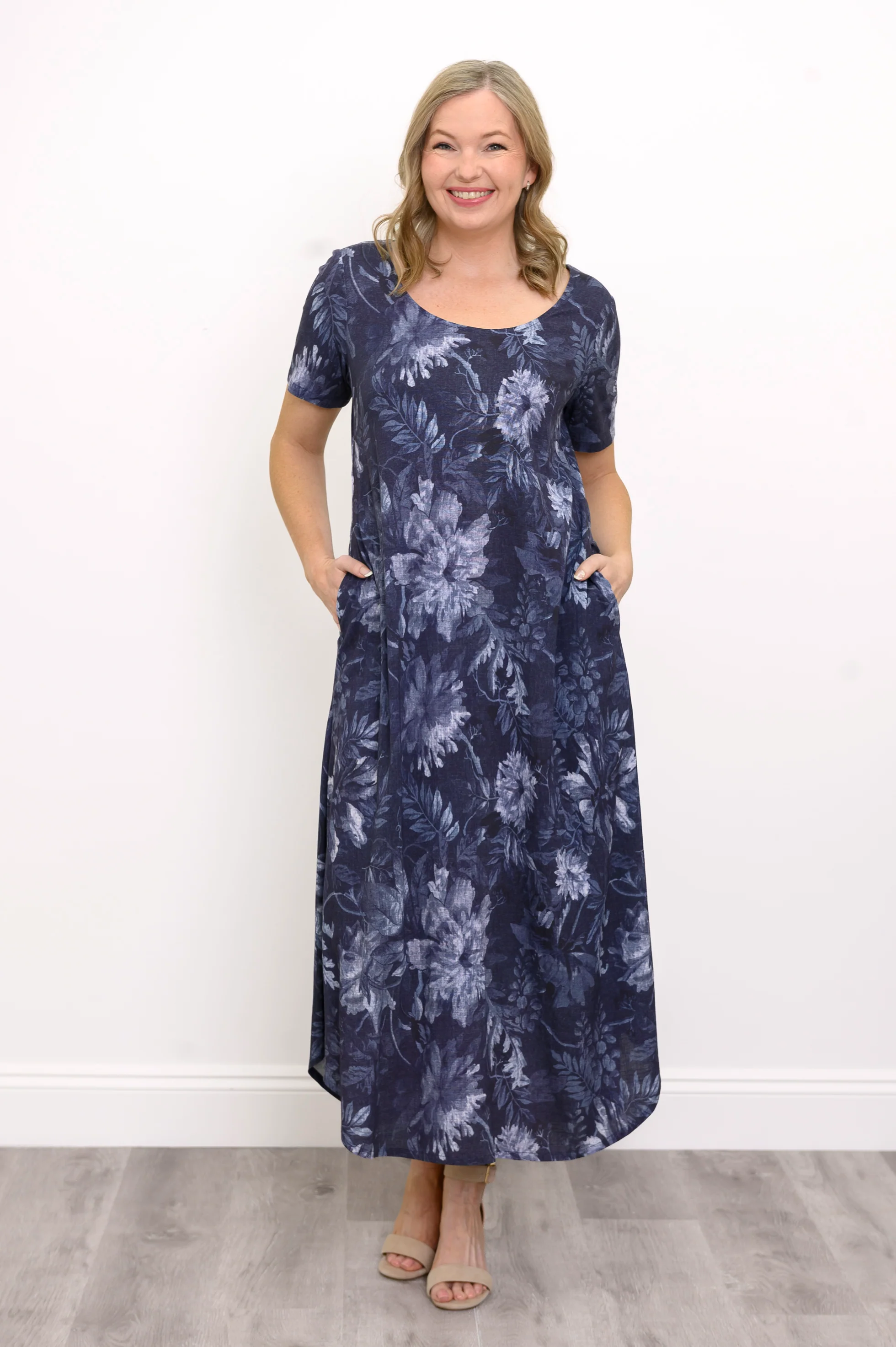 Martha Dress, Indigo Mood, Linen Bamboo