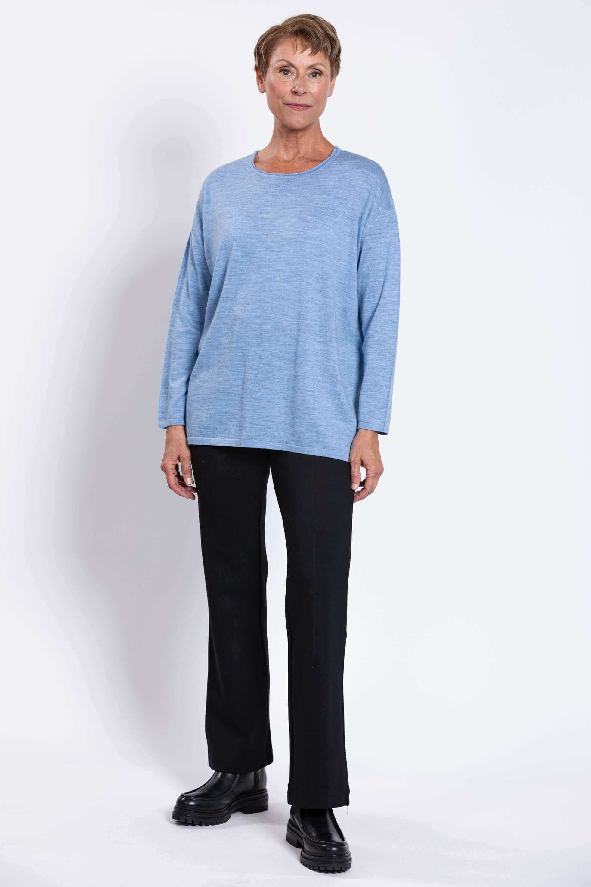 Matera Sweater, Soft Blue, Merino Wool - Image 3