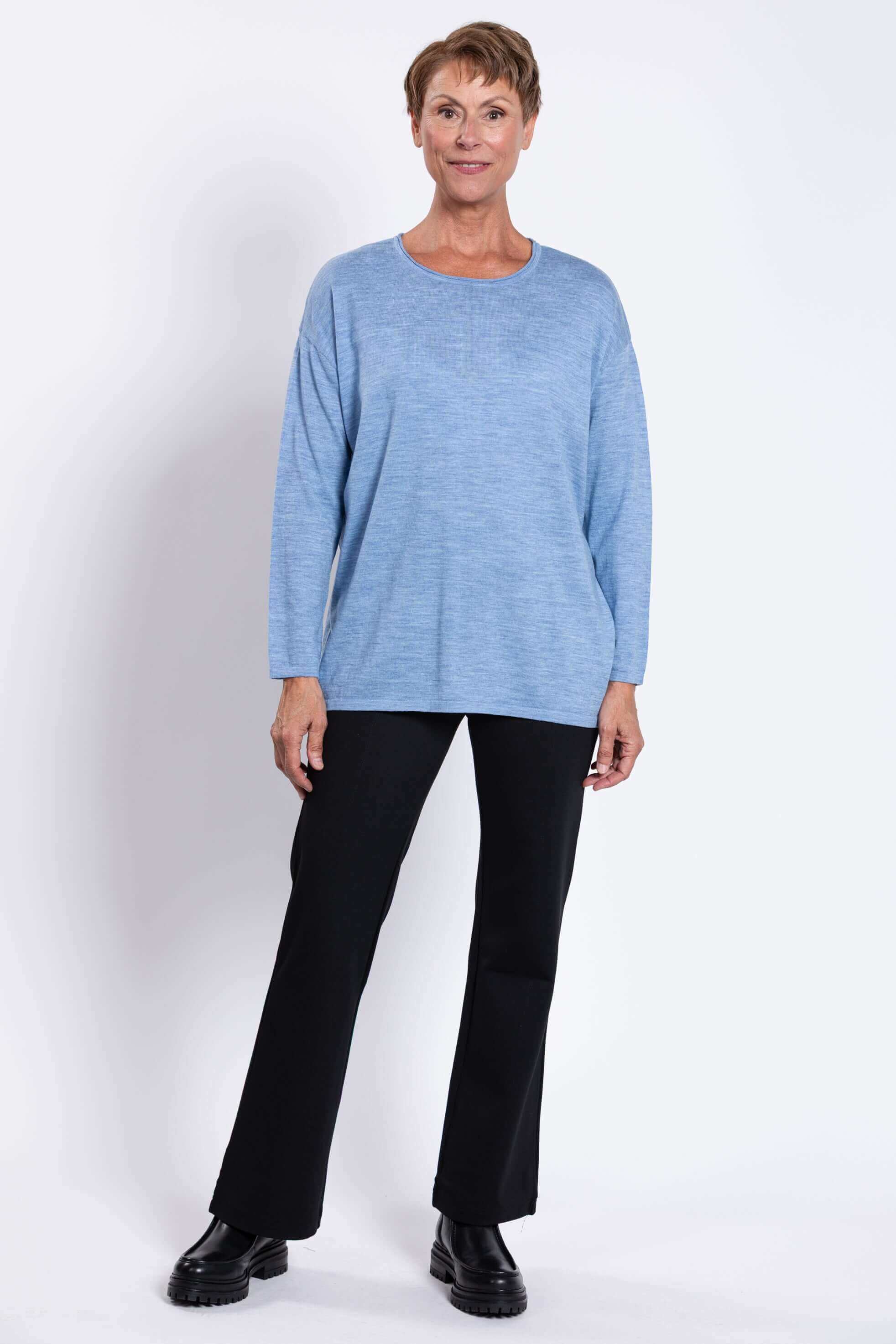 Matera Sweater, Soft Blue, Merino Wool - Image 5