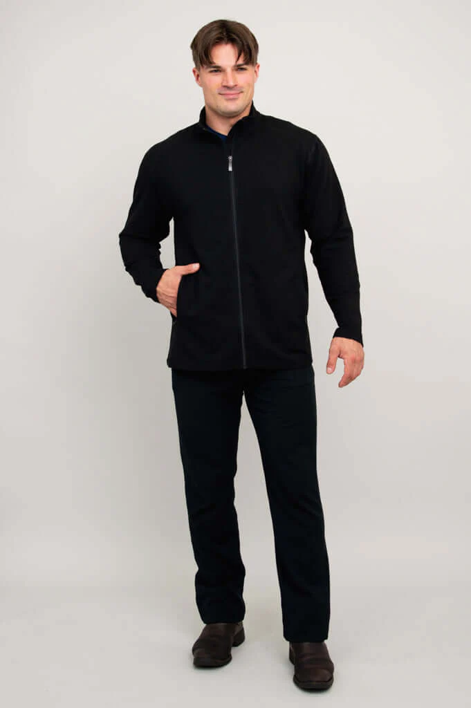 Matt Jacket, Black, Bamboo Fleece - Image 3
