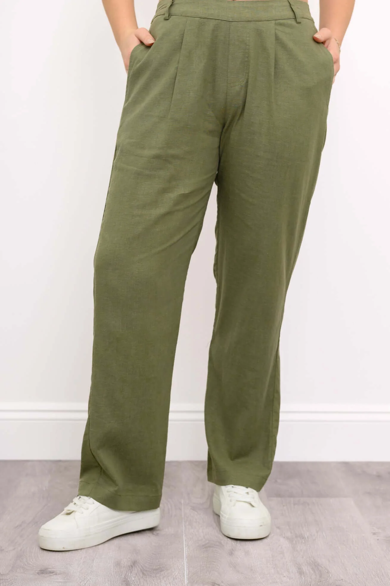 Melodie Pant, Khaki, Linen - Image 3