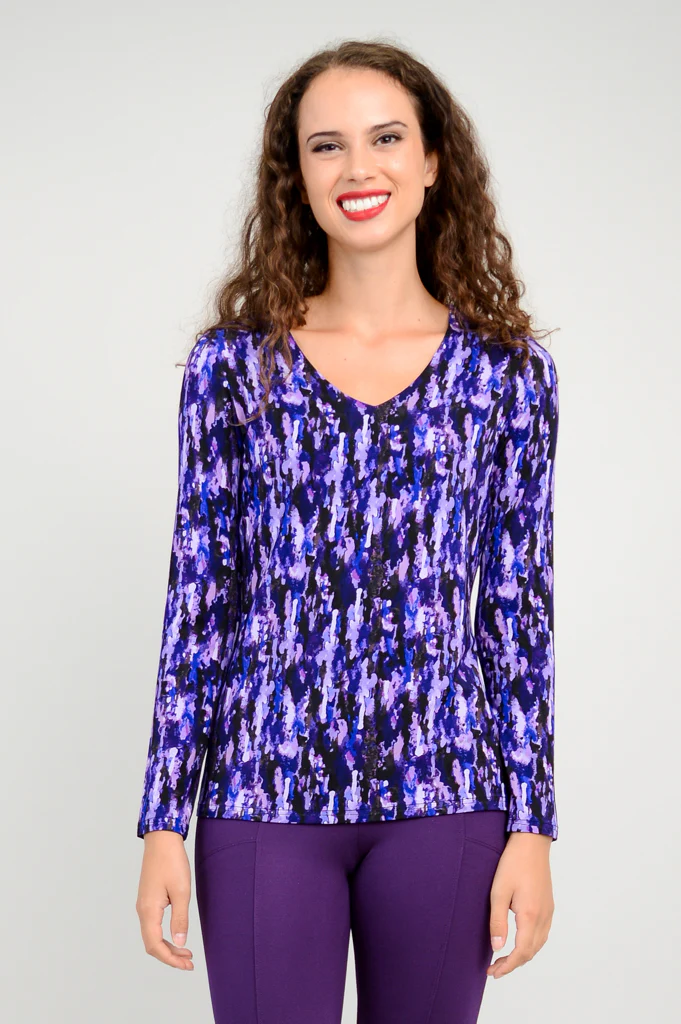 Mia Long Sleeve, Plum Rain, Bamboo - Final Sale