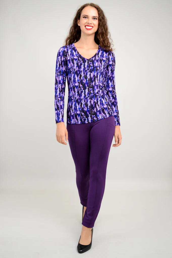 Mia Long Sleeve, Plum Rain, Bamboo - Final Sale - Image 2
