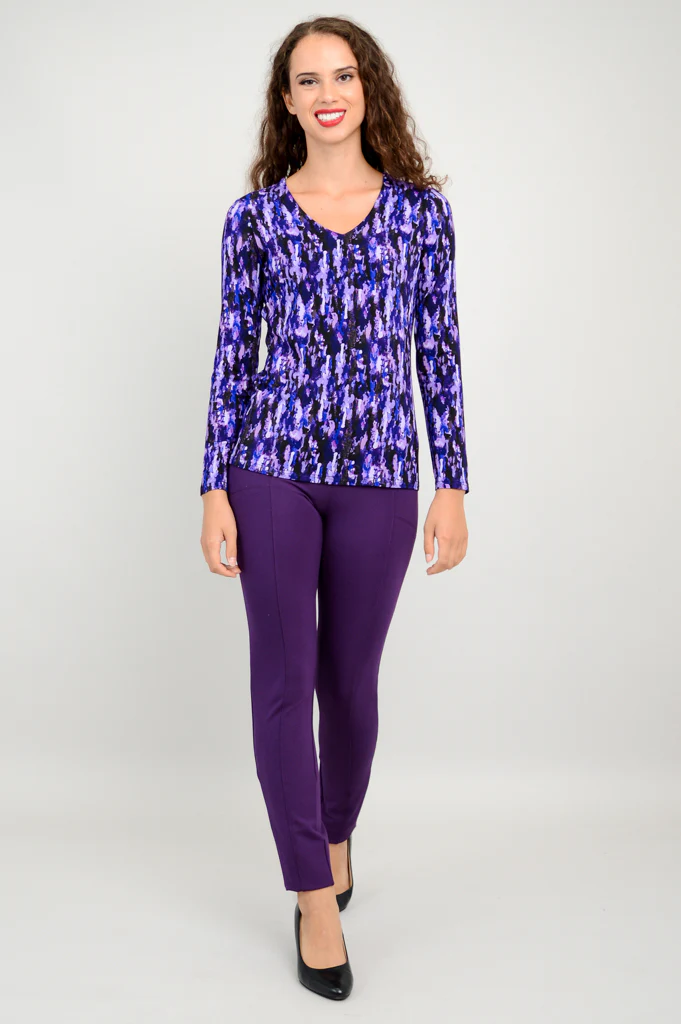 Mia Long Sleeve, Plum Rain, Bamboo - Final Sale - Image 6
