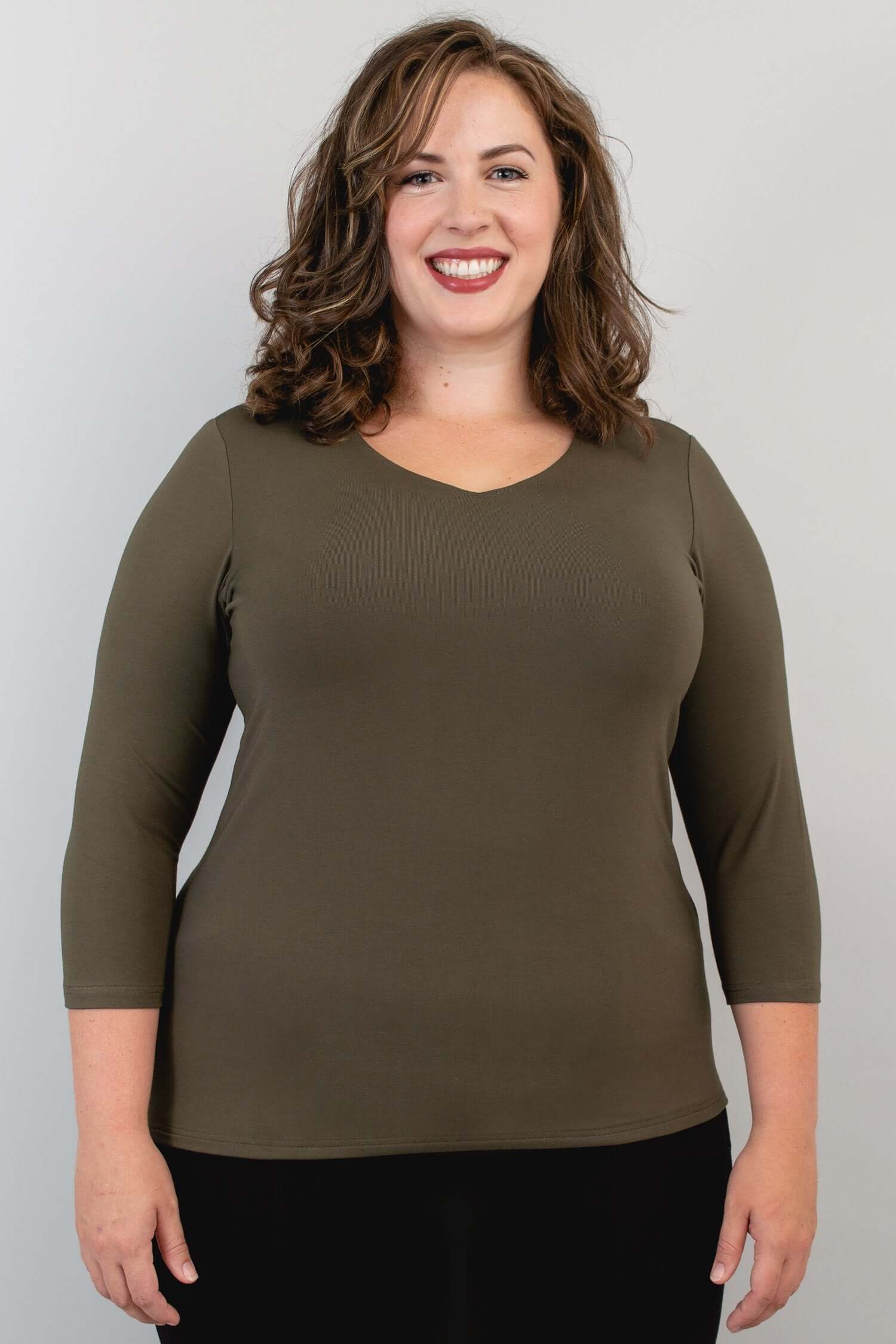 Mia Top, Khaki, Bamboo - Final Sale