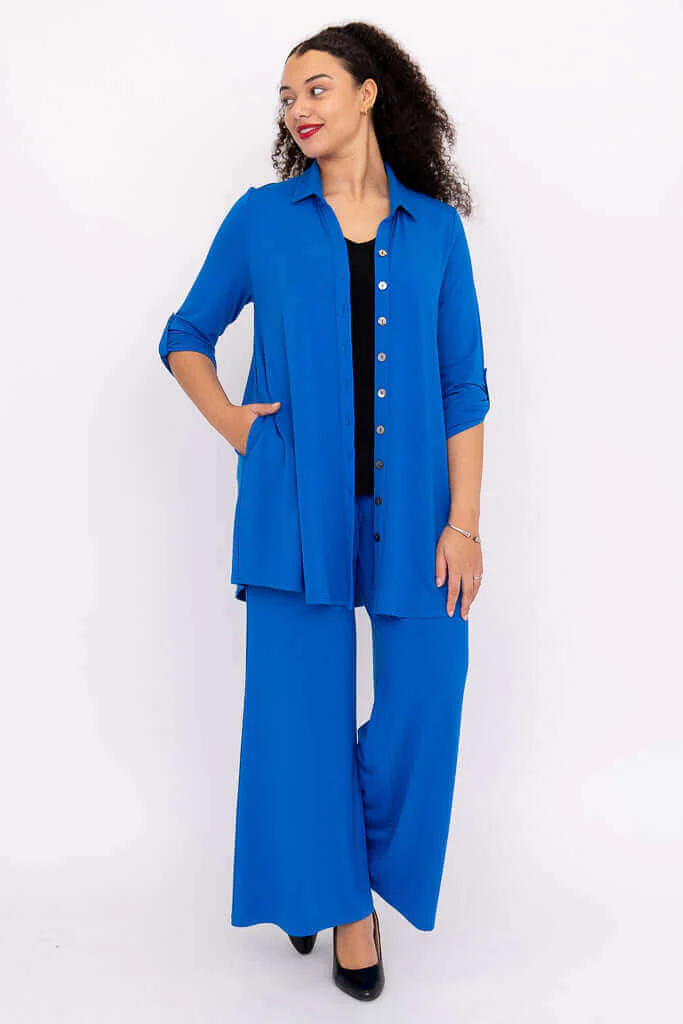 Michele Blouse, Cobalt, French Terry - Image 3