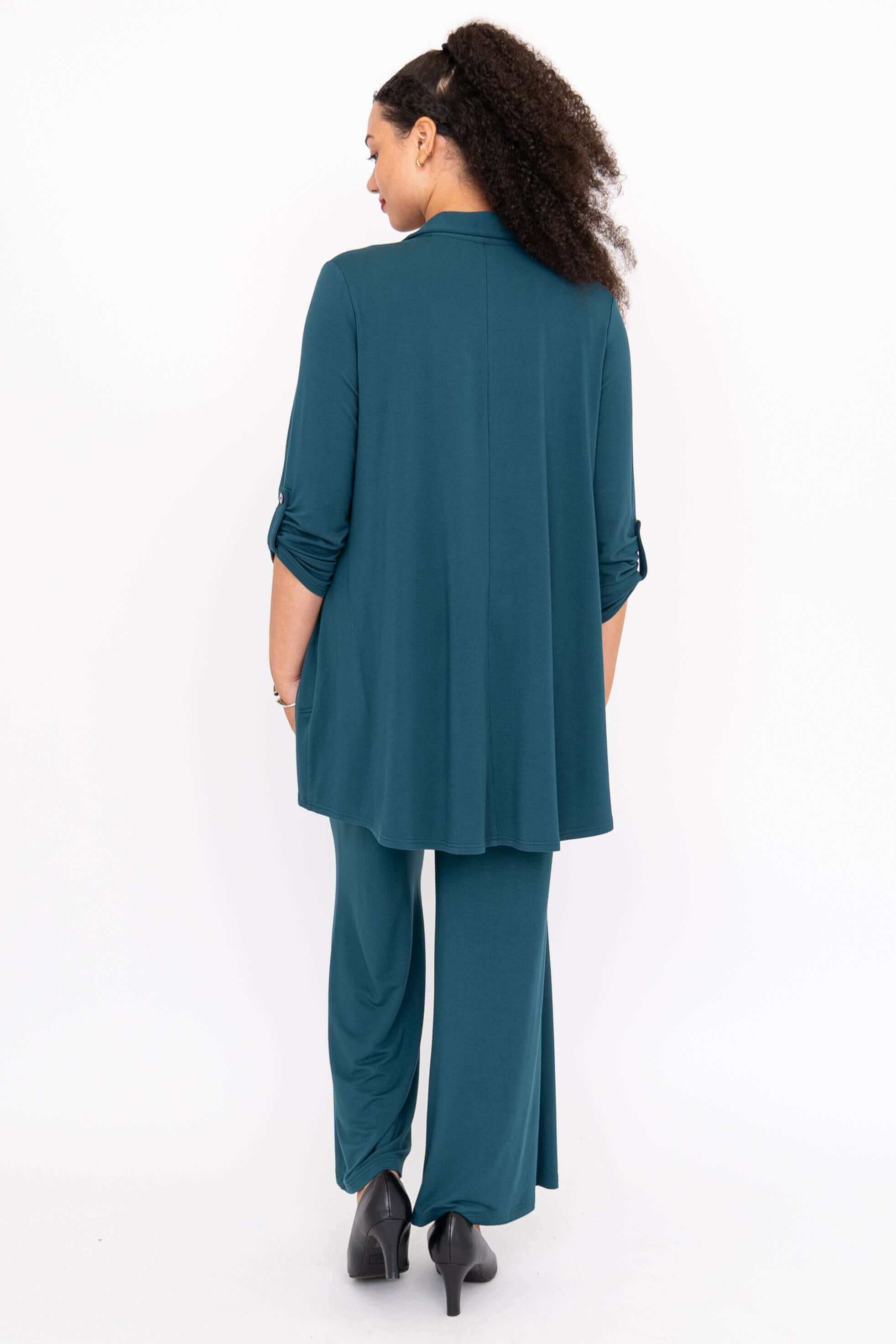 Michele Blouse, Teal, French Terry - Image 4