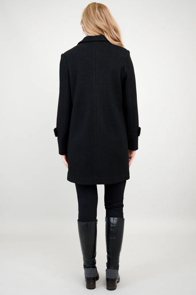 Milan Coat, Black, Wool - Image 17