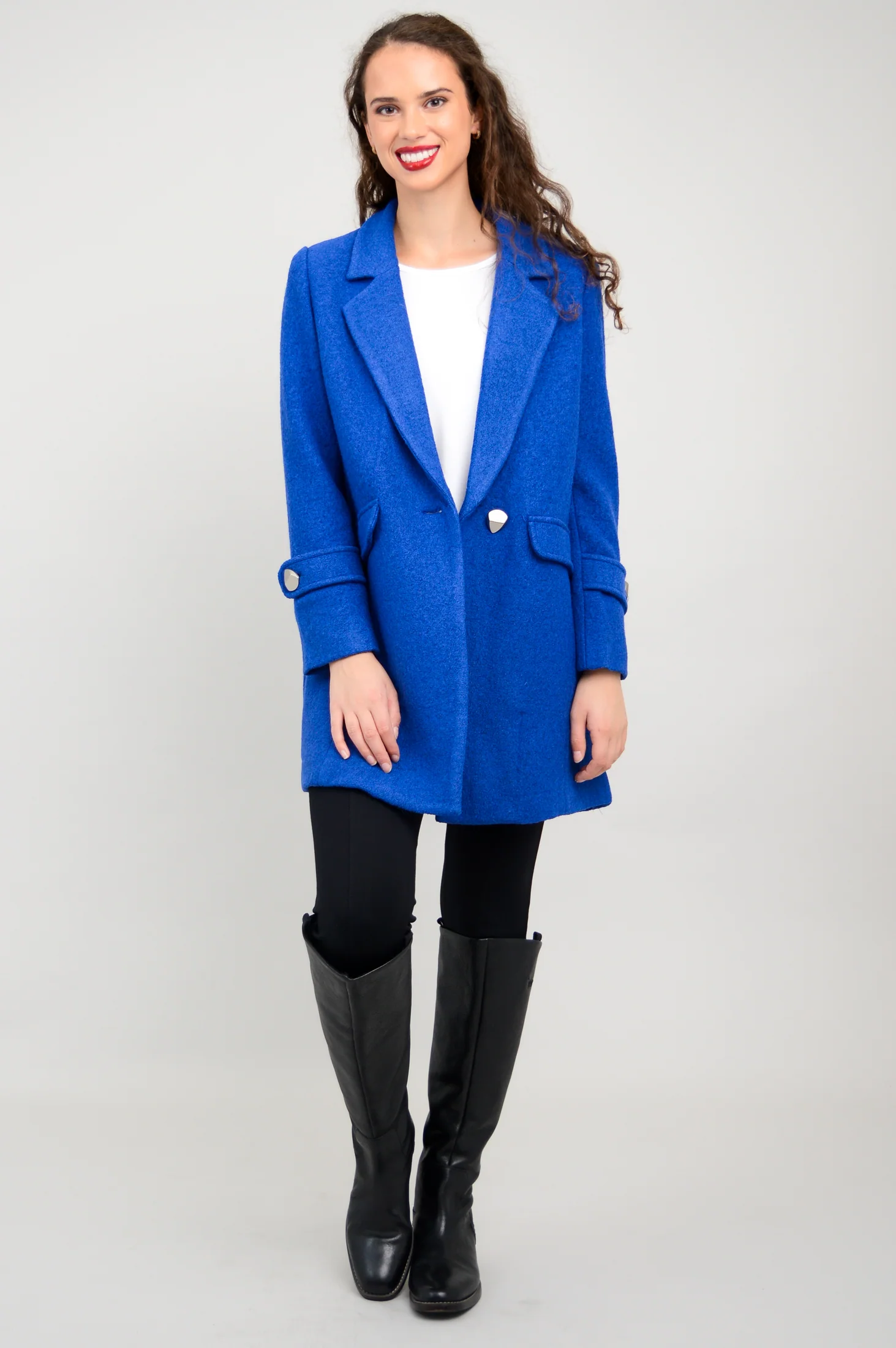 Milan Coat, Cobalt, Boiled Wool - Image 3