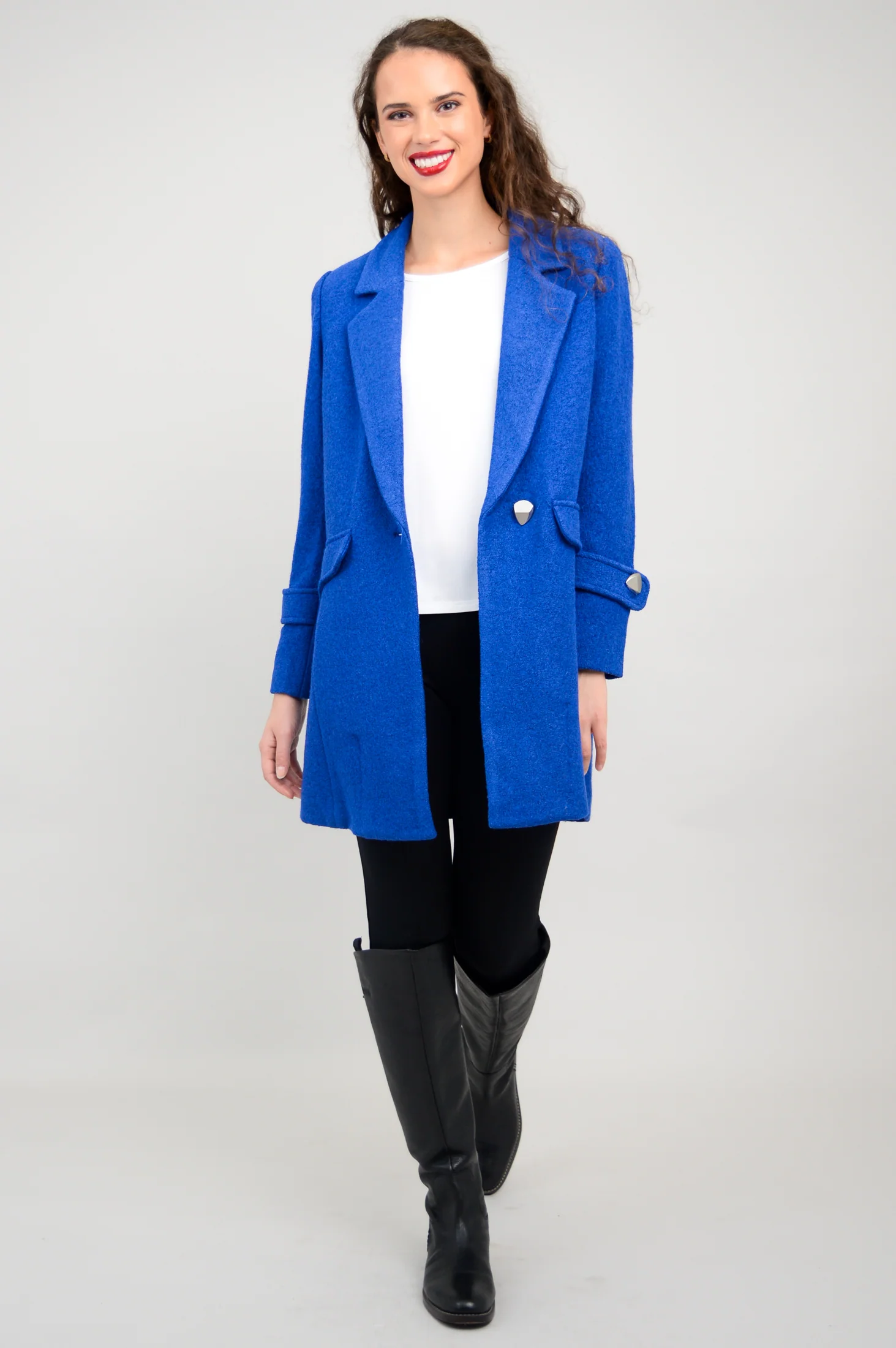 Milan Coat, Cobalt, Boiled Wool - Image 4