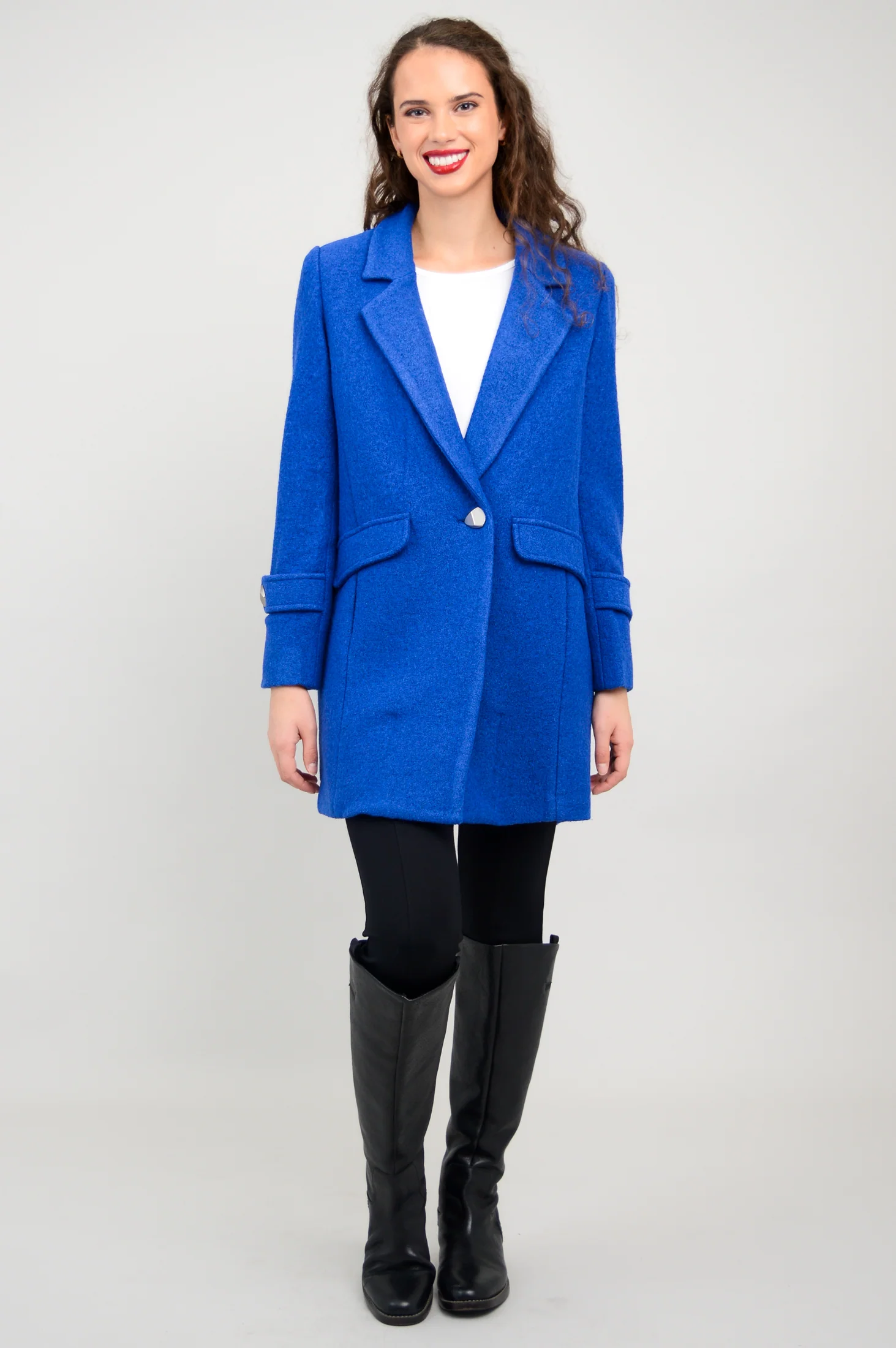 Milan Coat, Cobalt, Boiled Wool - Image 5