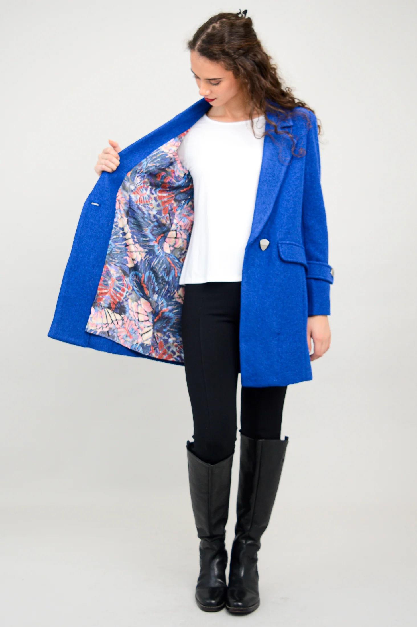 Milan Coat, Cobalt, Boiled Wool - Image 7