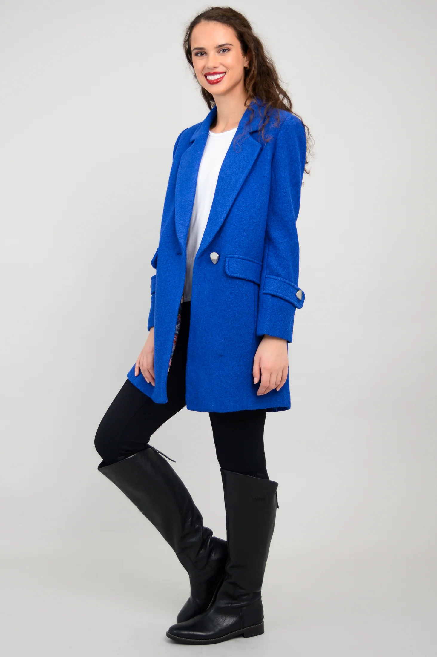 Milan Coat, Cobalt, Boiled Wool - Image 8