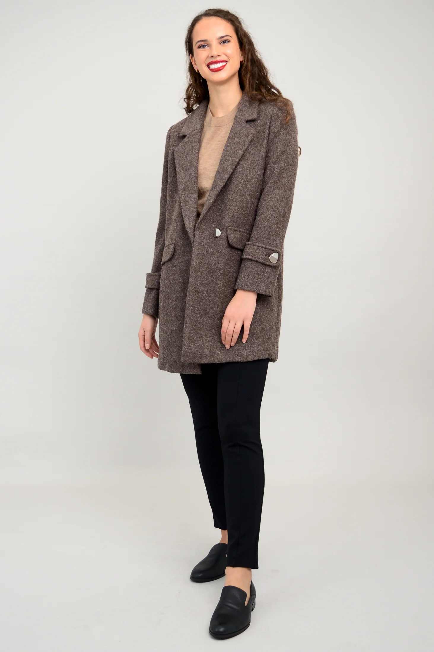 Milan Coat, Mocha, Boiled Wool - Image 3