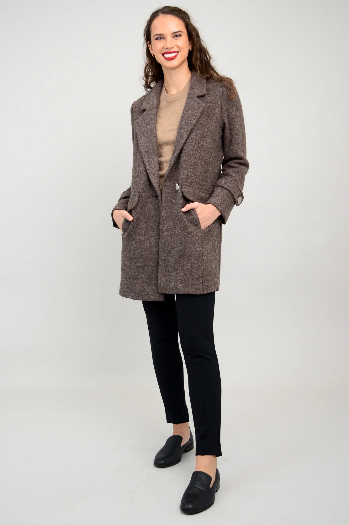 Milan Coat, Mocha, Boiled Wool - Image 4