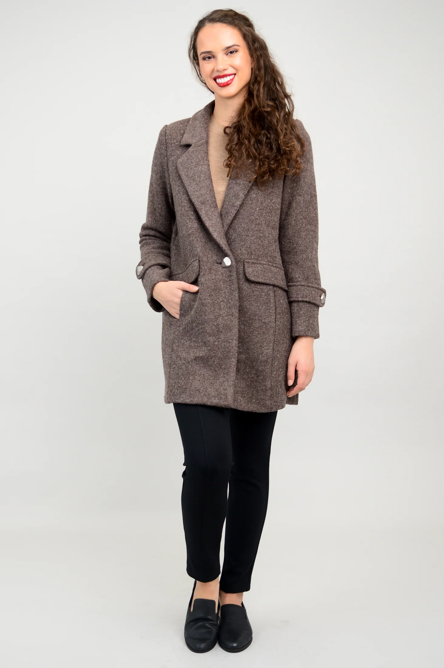 Milan Coat, Mocha, Boiled Wool - Image 5