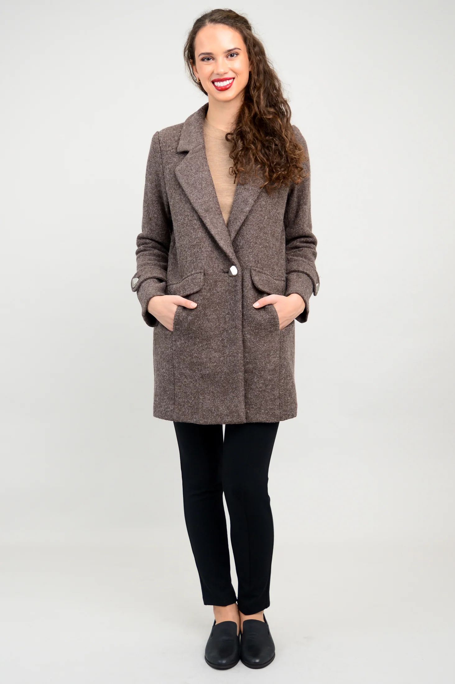 Milan Coat, Mocha, Boiled Wool - Image 6