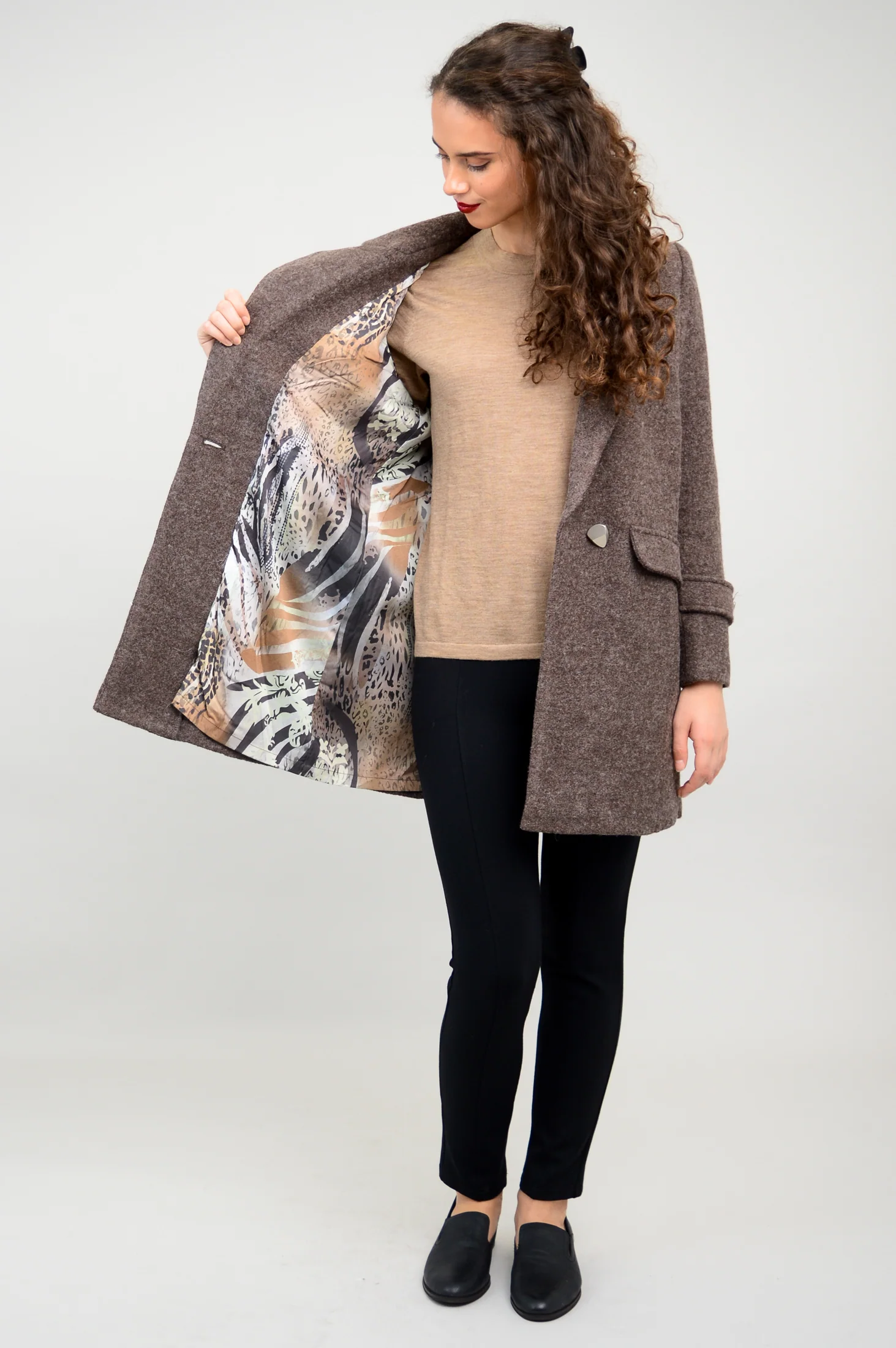 Milan Coat, Mocha, Boiled Wool - Image 7