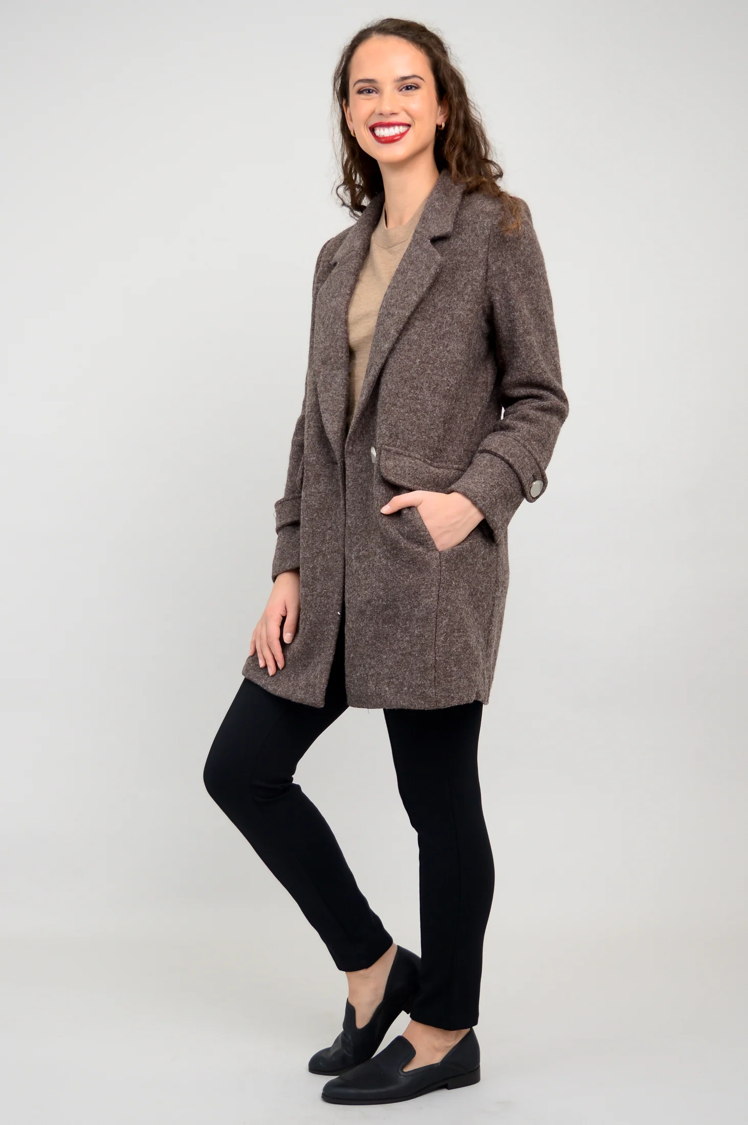 Milan Coat, Mocha, Boiled Wool - Image 8