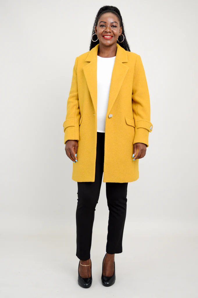 Milan Coat, Mustard, Wool - Image 3