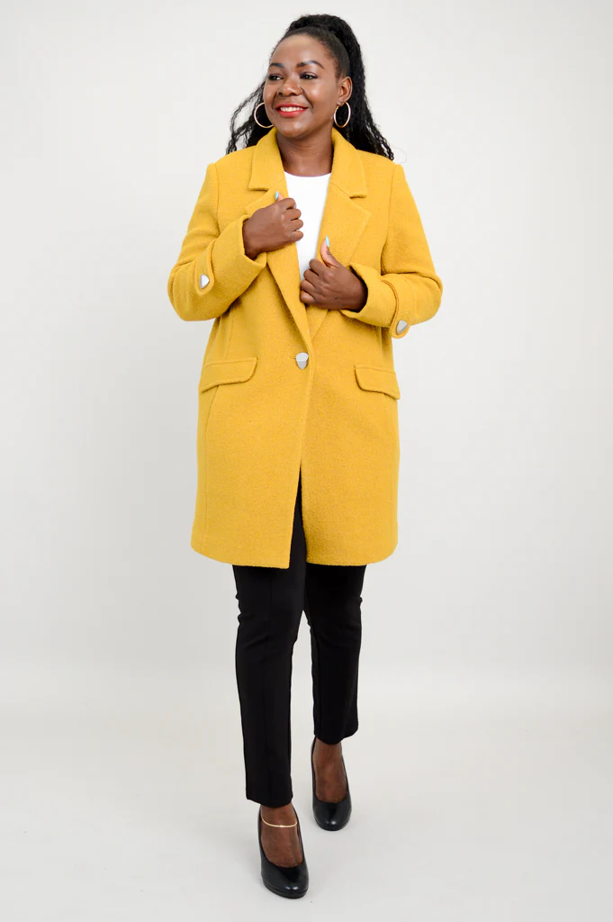Milan Coat, Mustard, Wool - Image 8