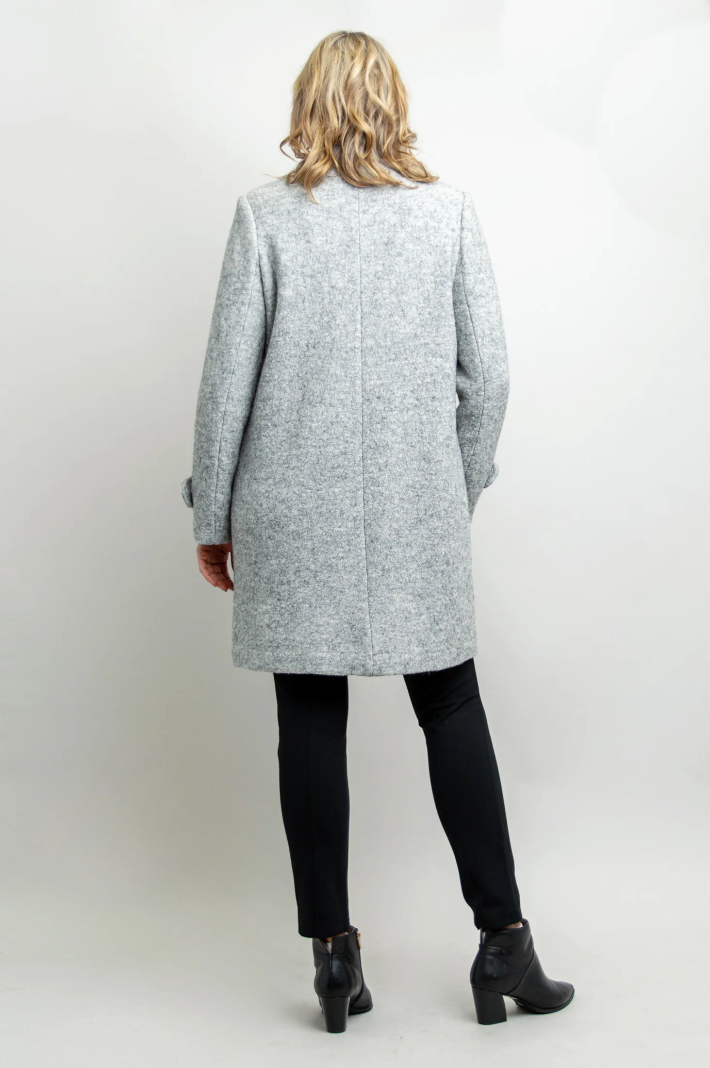 Milan Coat, Sleet Grey, Boiled Wool - Image 8