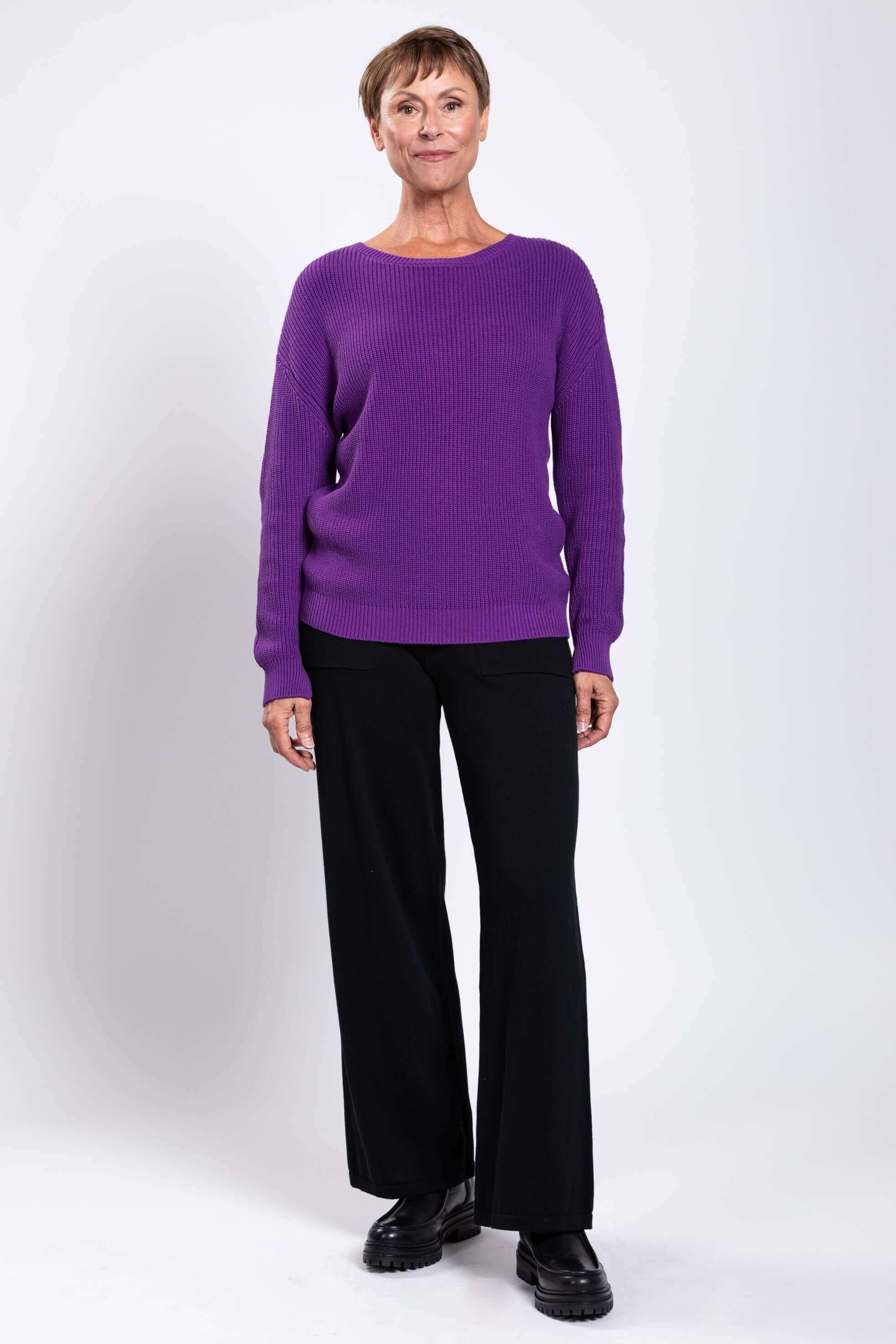 Mission Sweater, Bright Purple, Cotton - Image 3