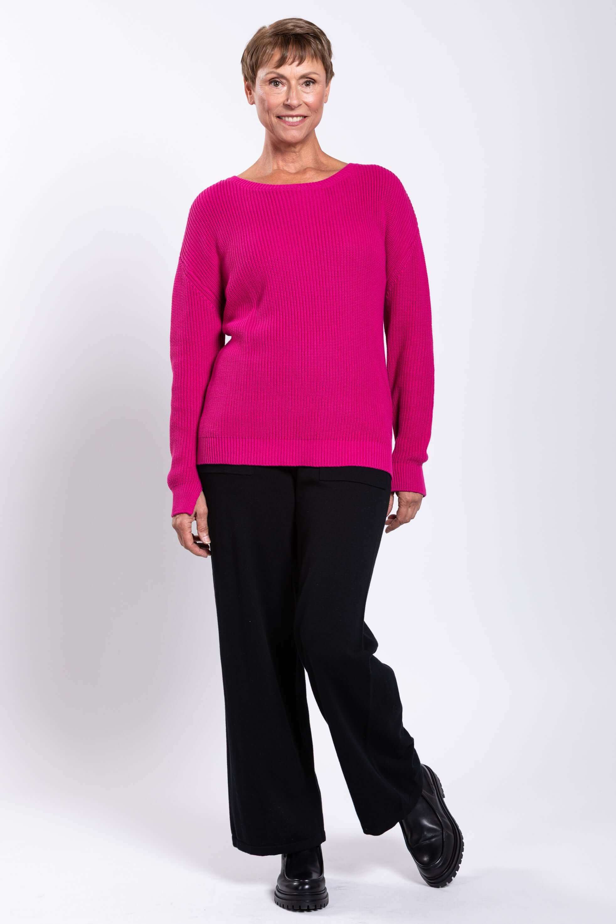 Mission Sweater, Fuchsia, Cotton - Image 4